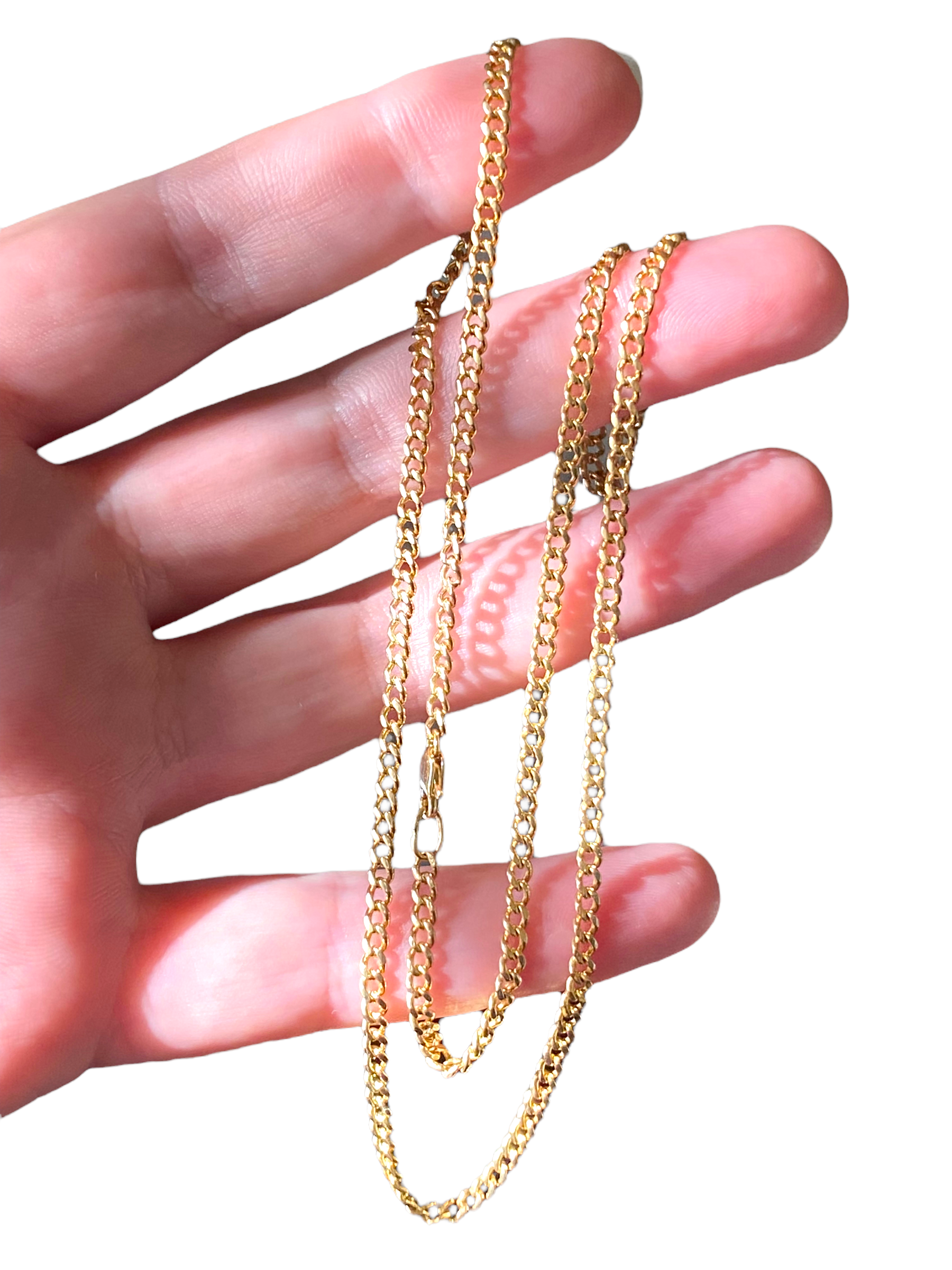 14k Flat Curb Chain Necklace