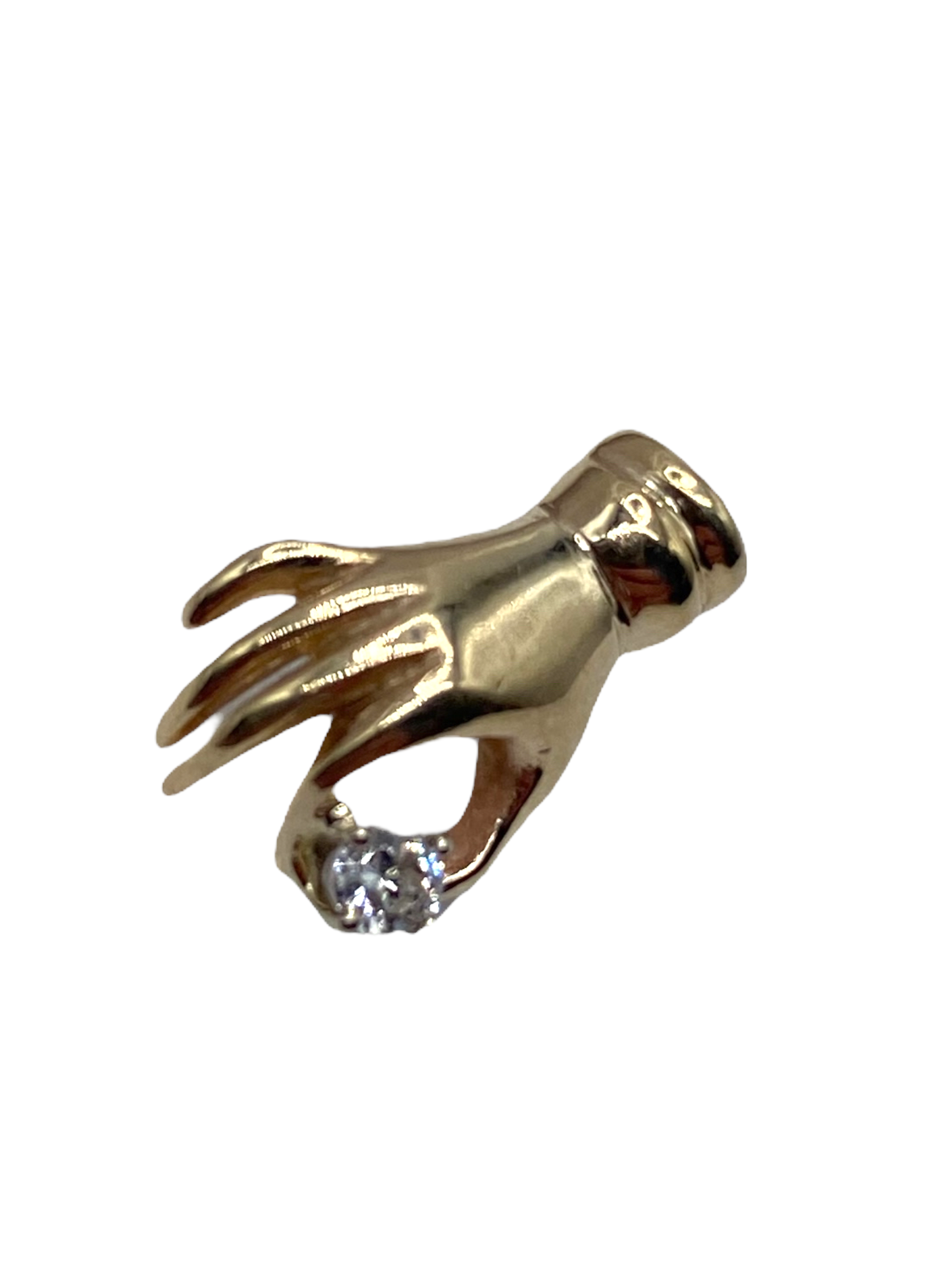14k Diamond Hand Pendant