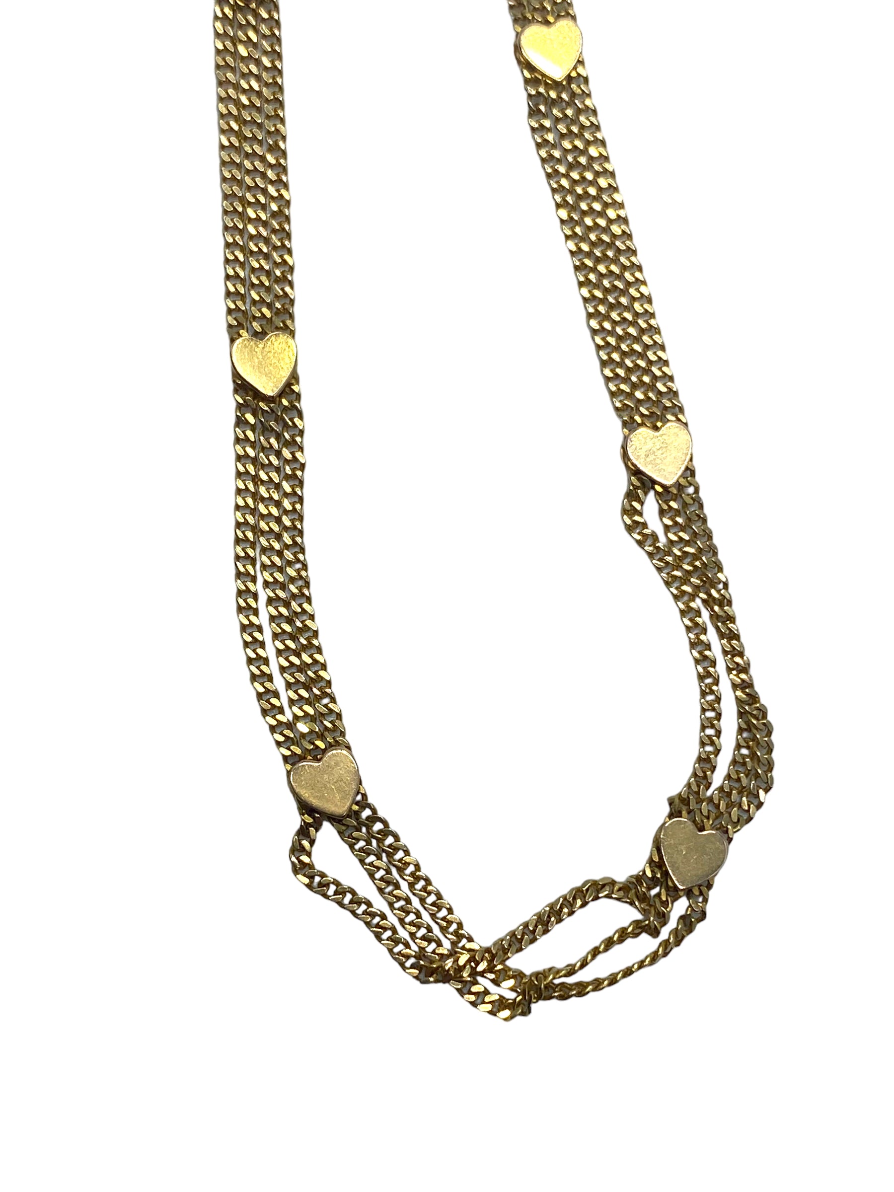22k Heart Station Necklace
