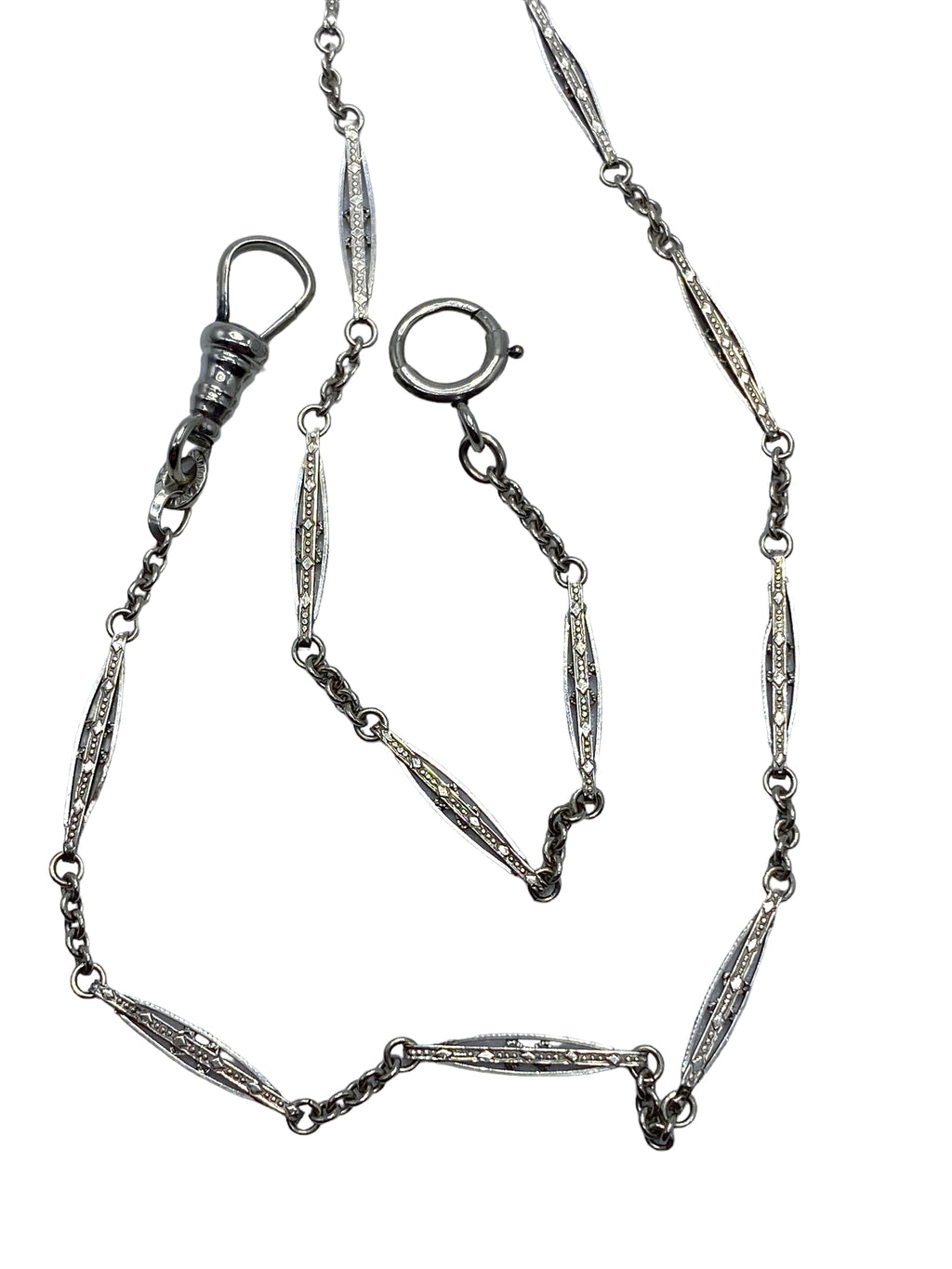 14k White Gold Watch Chain