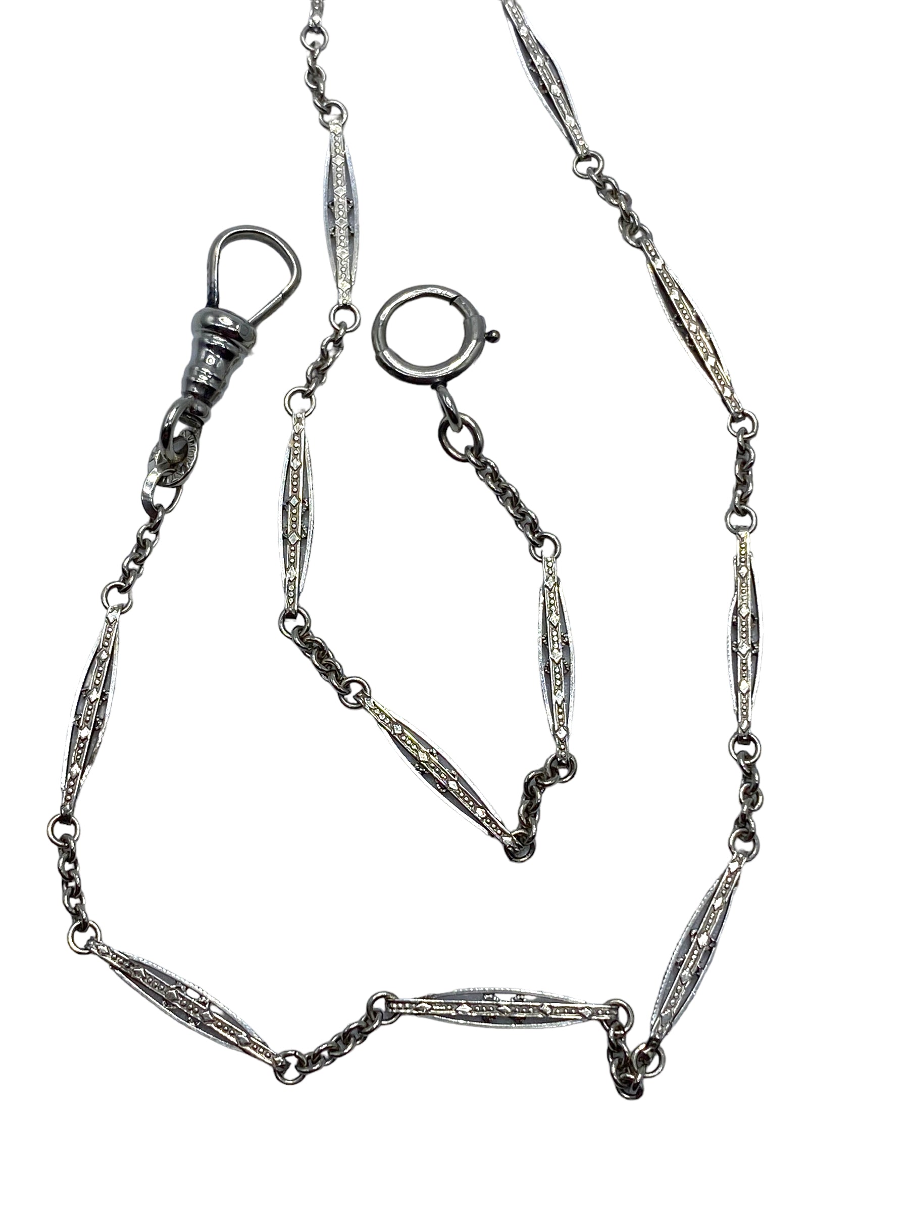 14k White Gold Watch Chain
