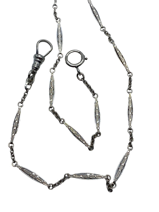 14k White Gold Watch Chain