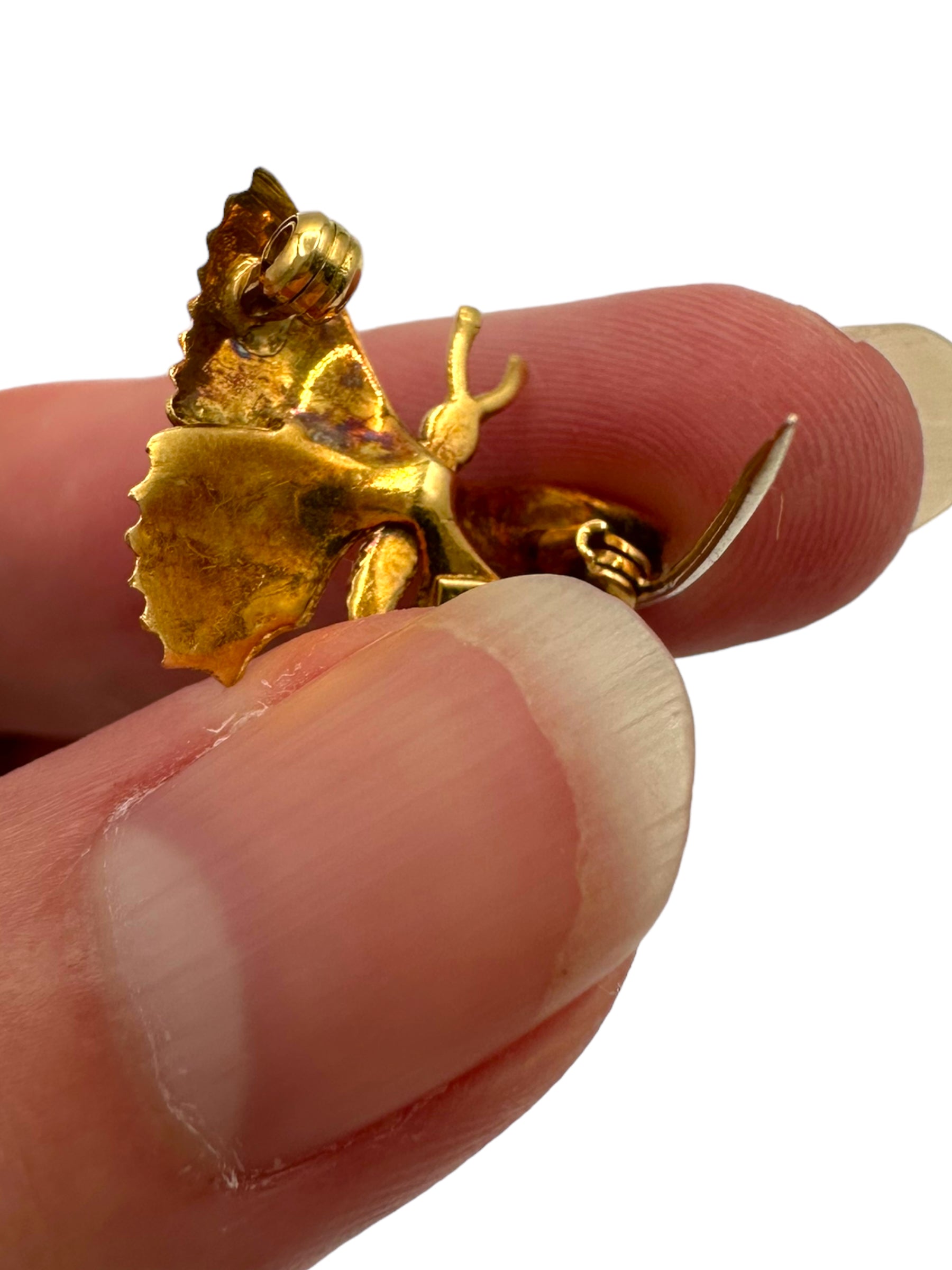 18k Enamel Butterfly Pin