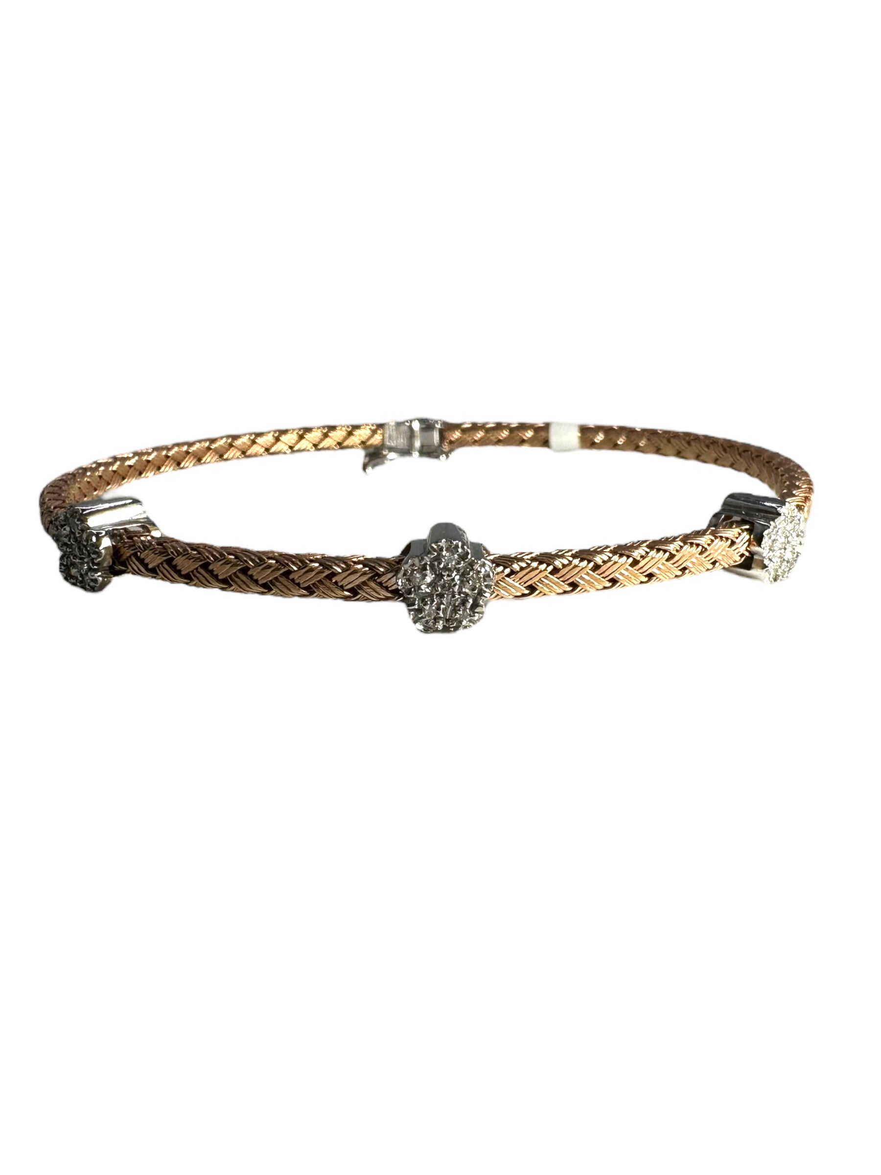 18k Rose Gold Diamond Flower Bracelet