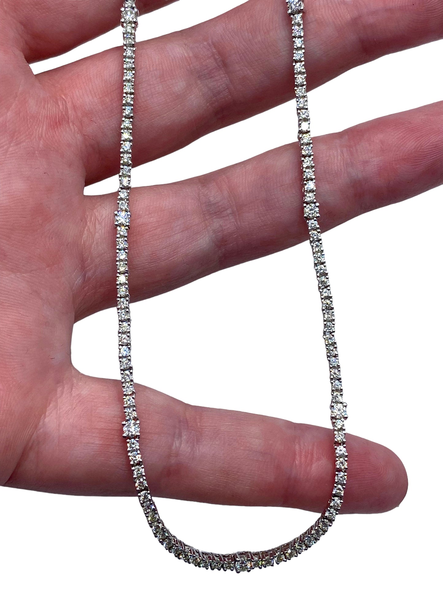 18k White Gold Diamond Tennis Necklace