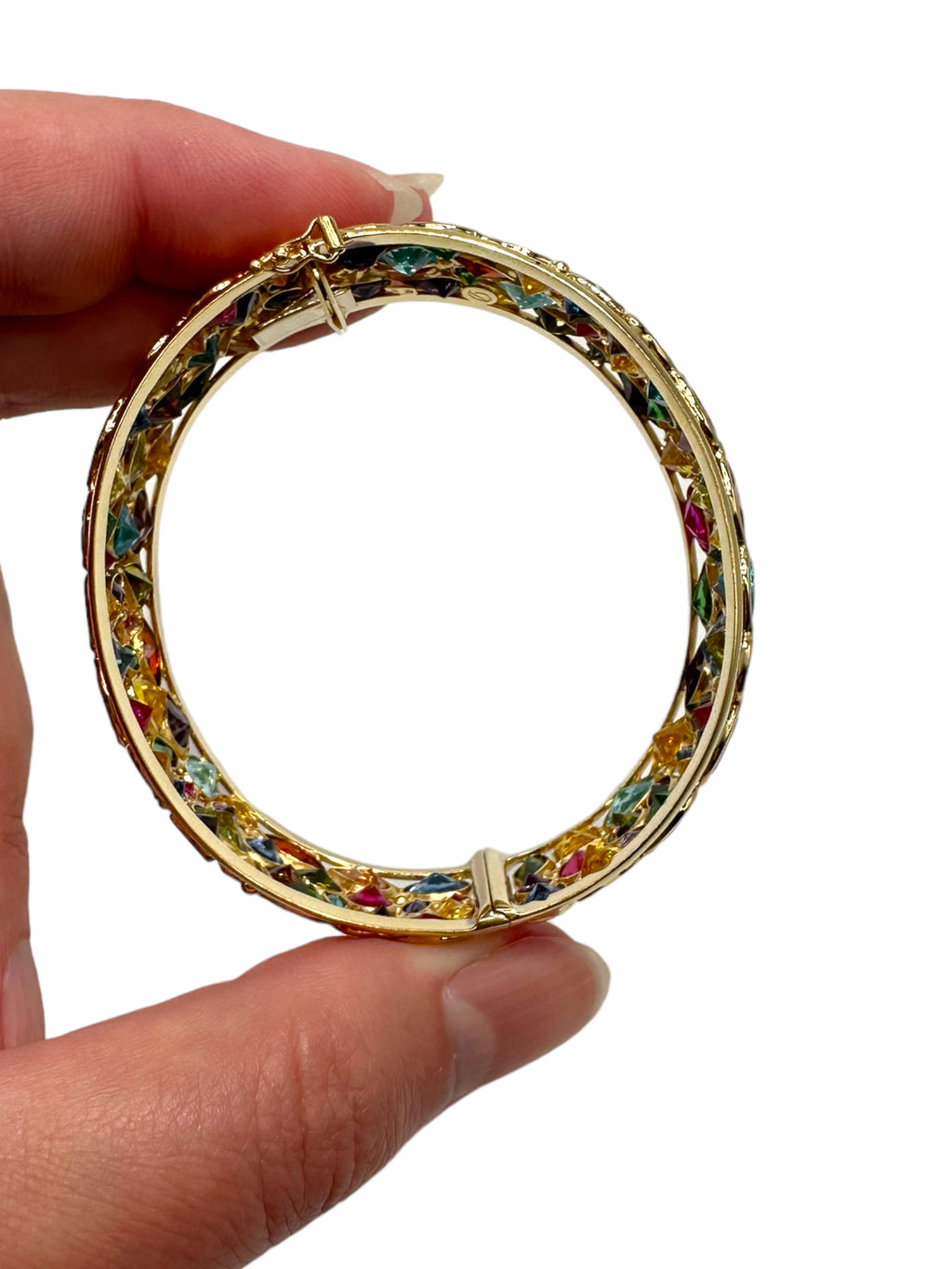 18k Multistone Bangle Bracelet