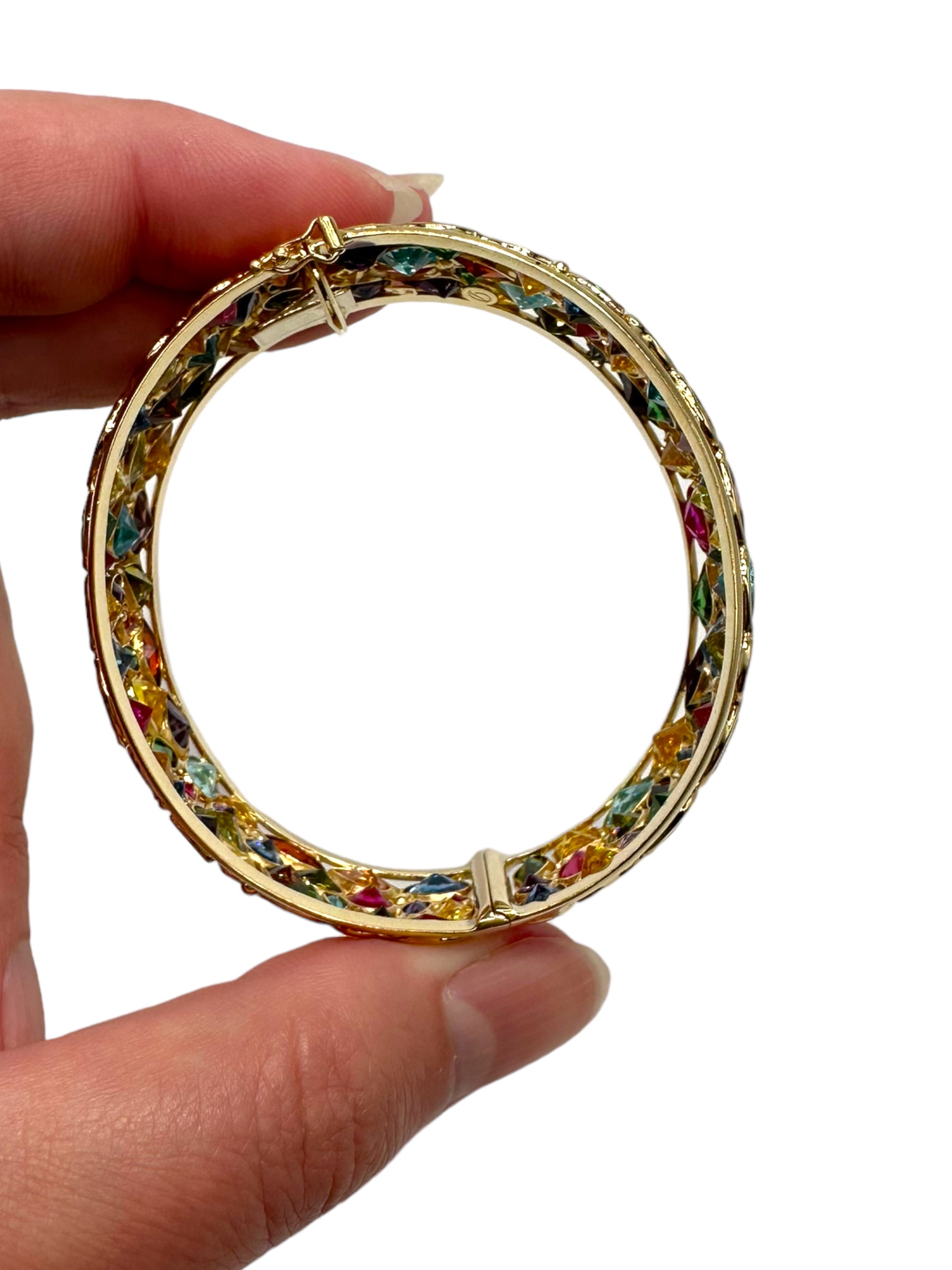 18k Multistone Bangle Bracelet