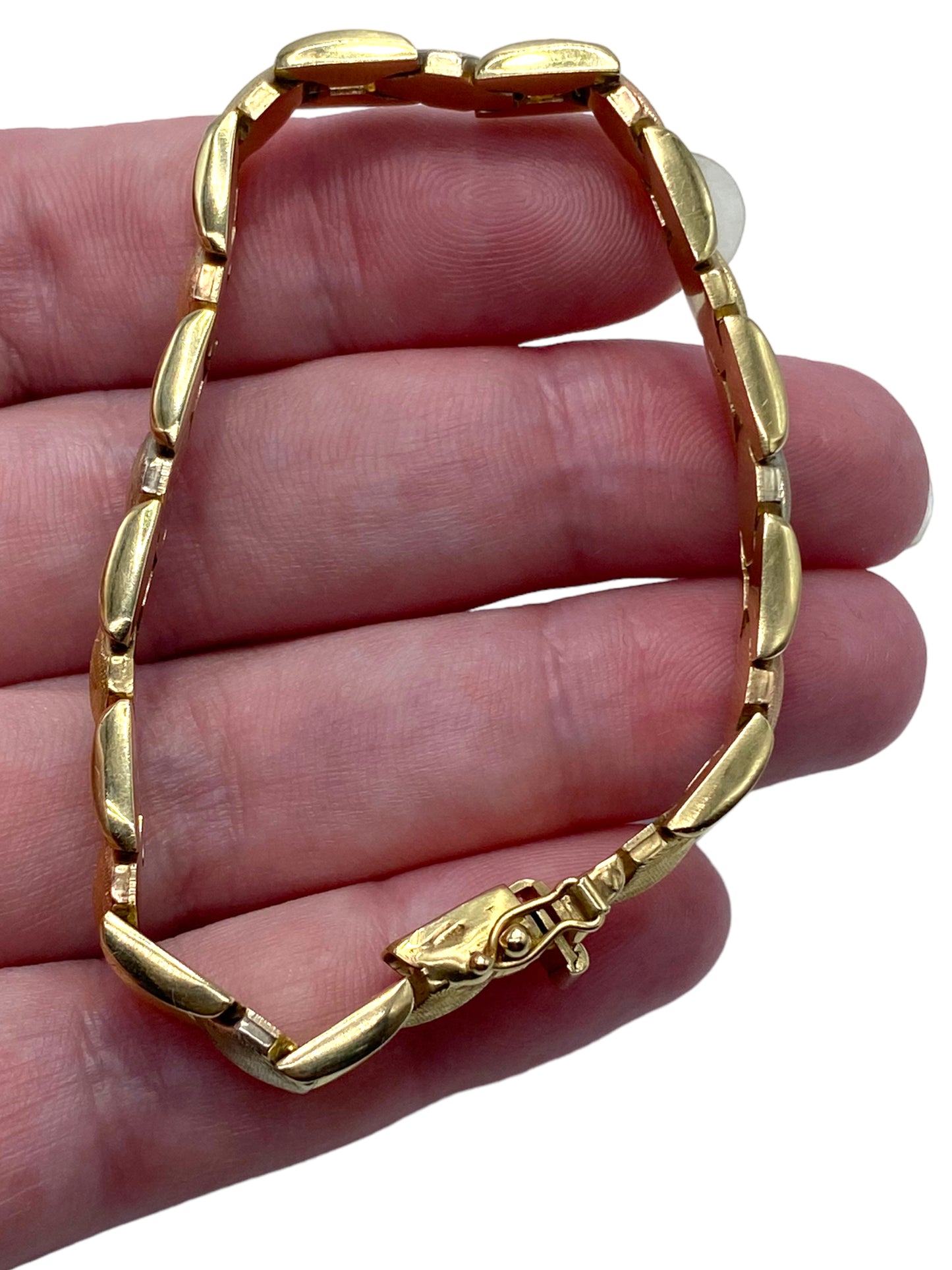 14k Tri-tone Chunky Link Bracelet