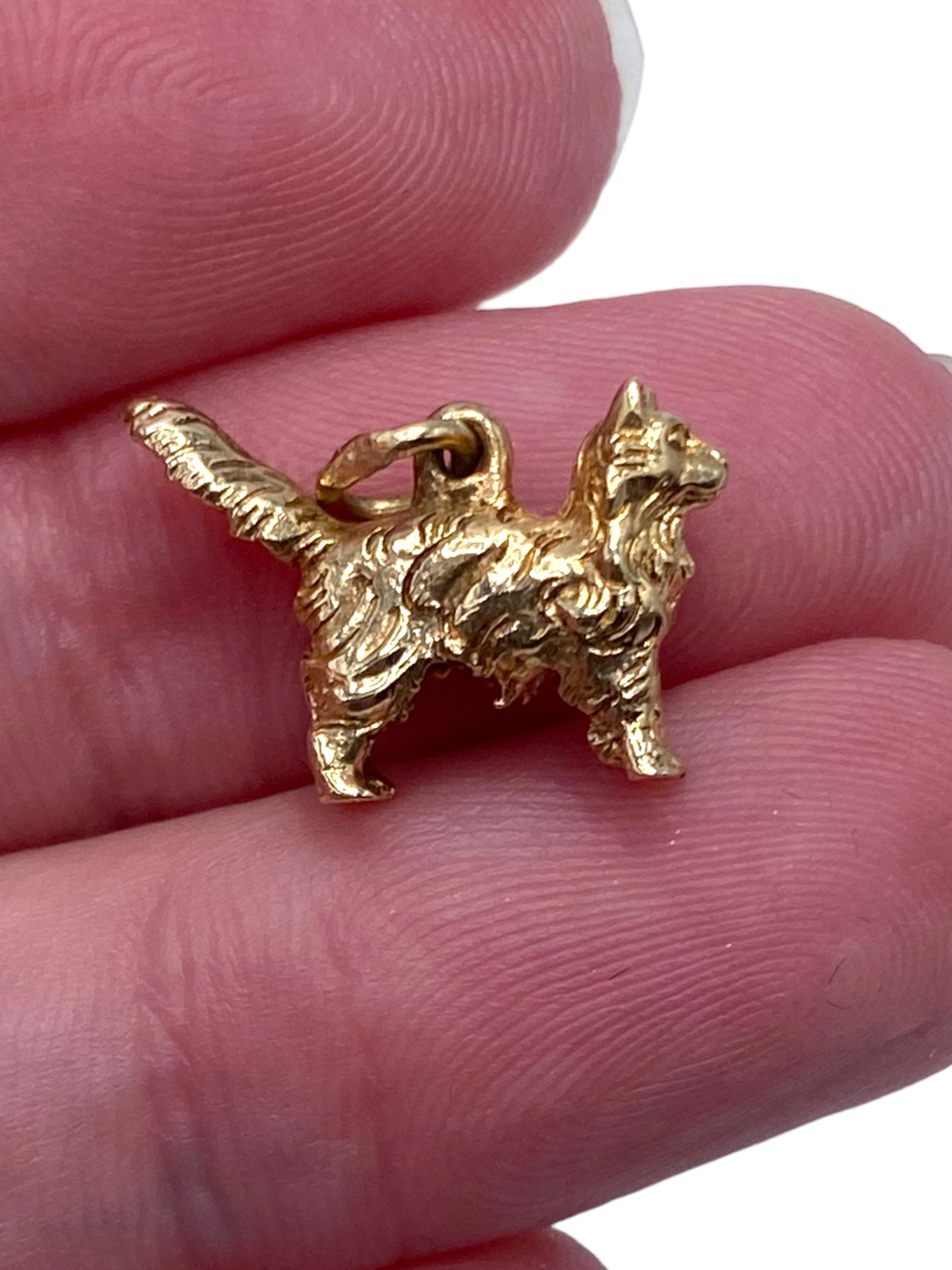 14k Yellow Gold Kitty Charm