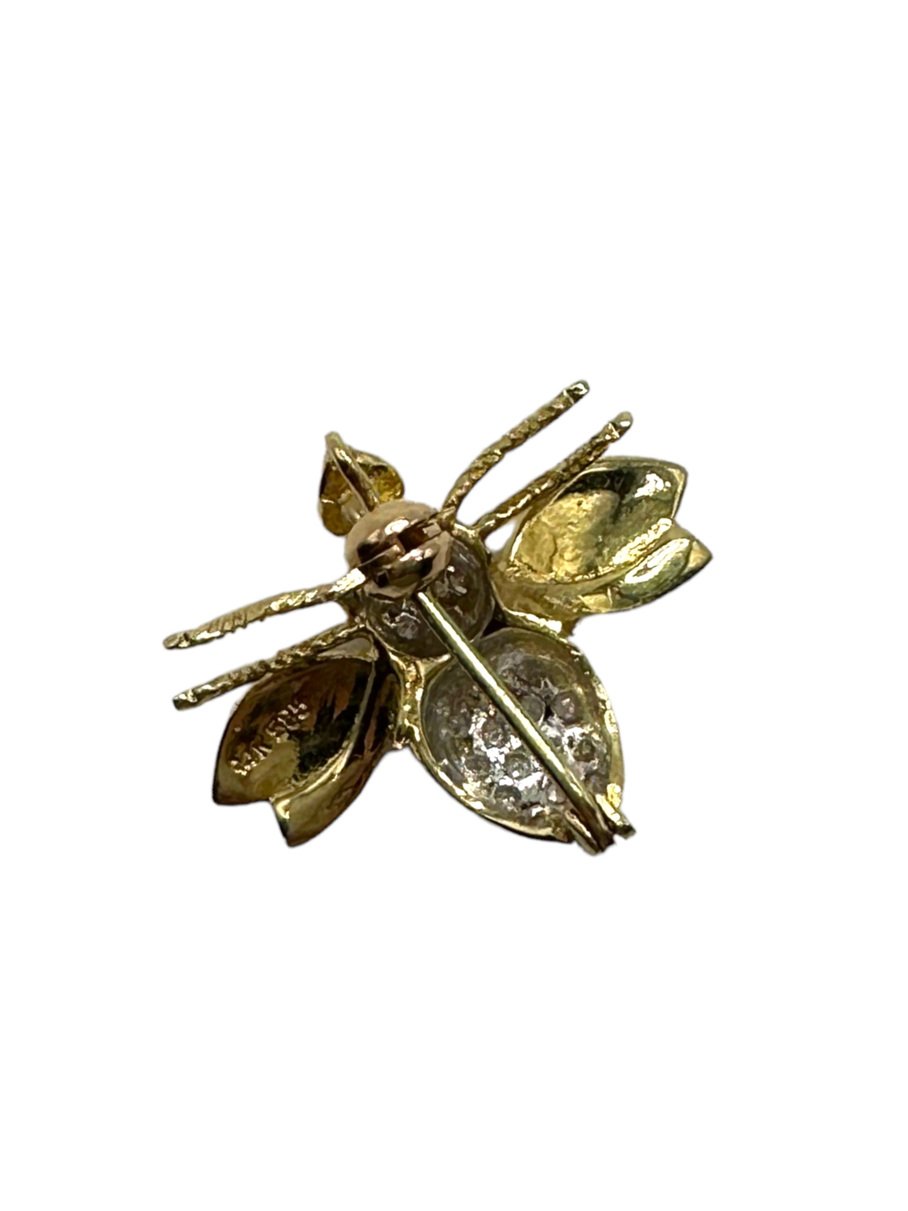 14k Diamond Small Bee Pendant/ Pin