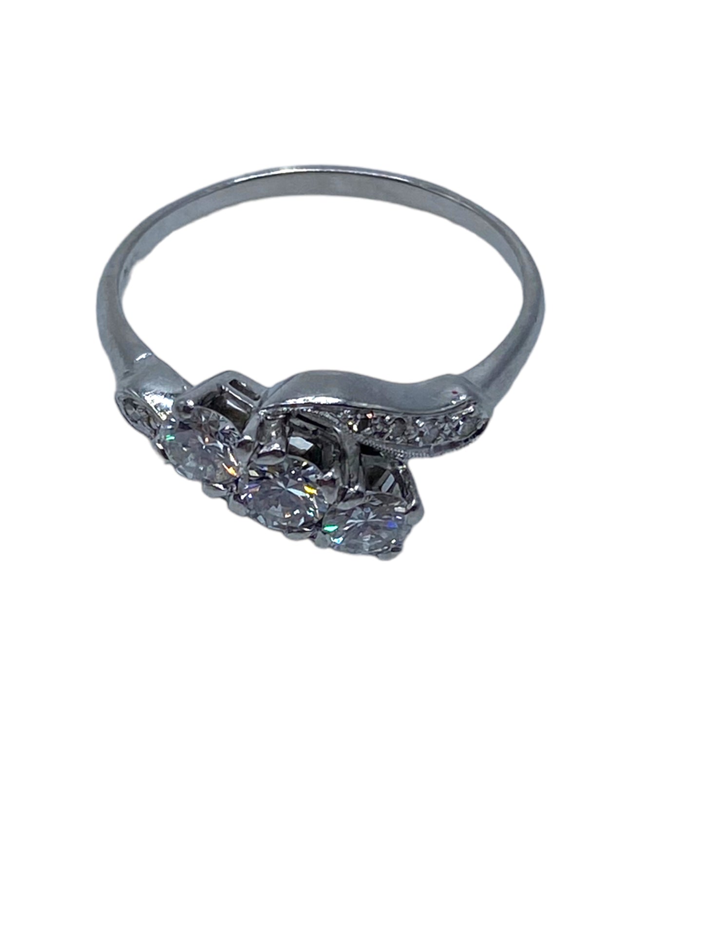 Platinum 3-Diamond Ring