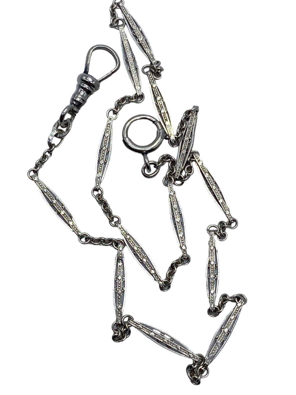 14k White Gold Watch Chain