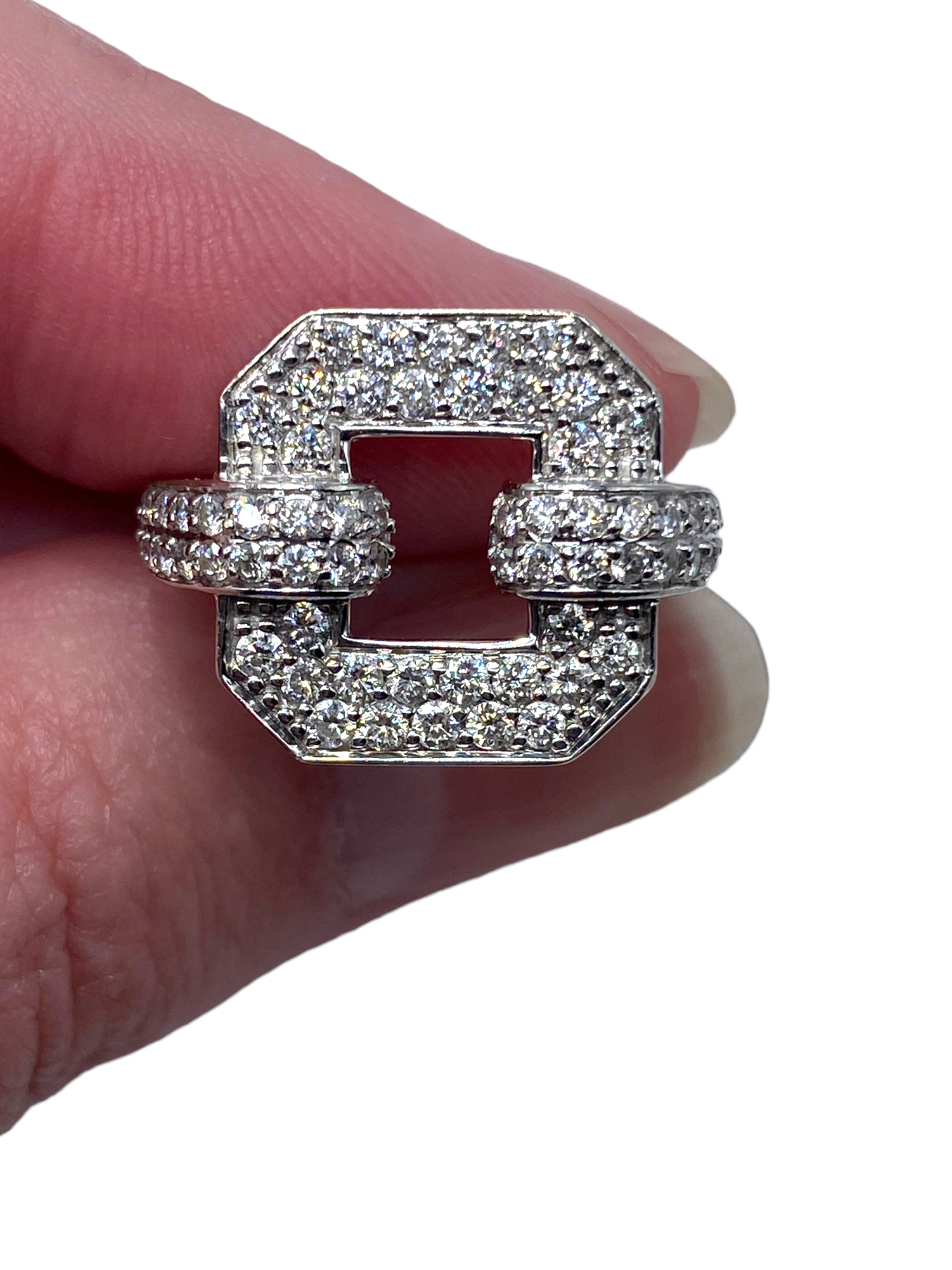 14k Diamond Buckle Ring