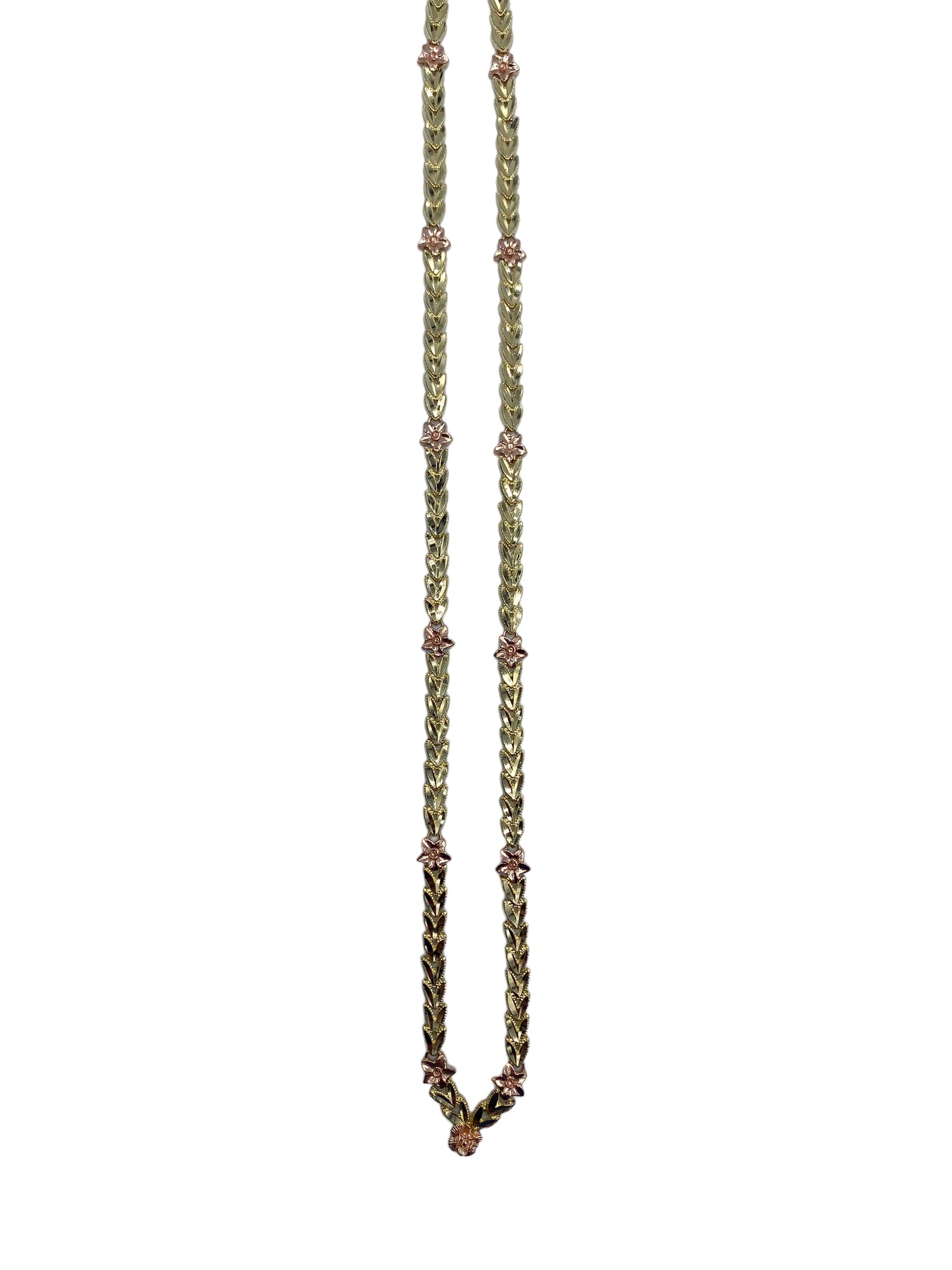 14k Two-Tone Flower Necklace