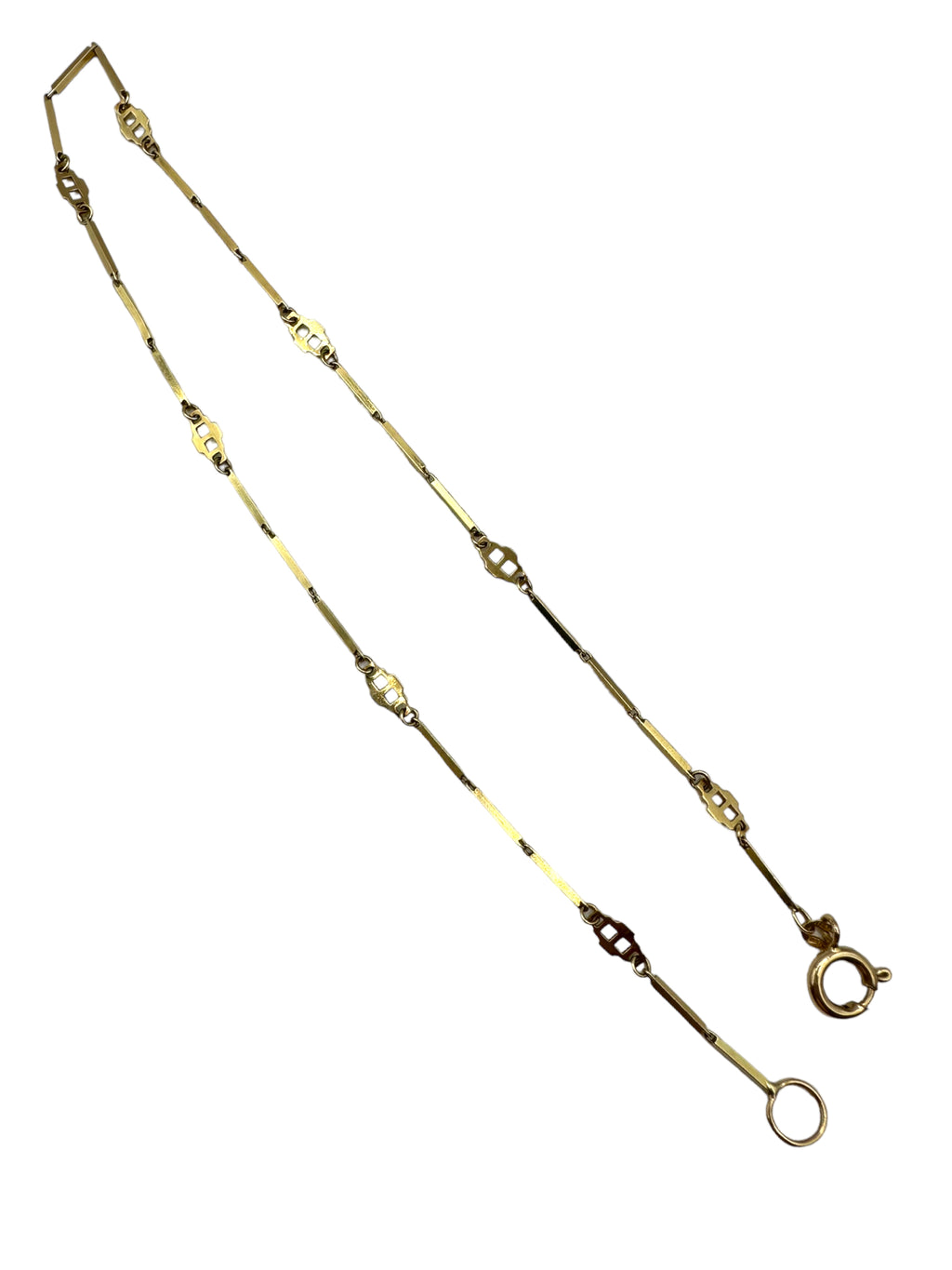 14k Fancy Bar Link Necklace