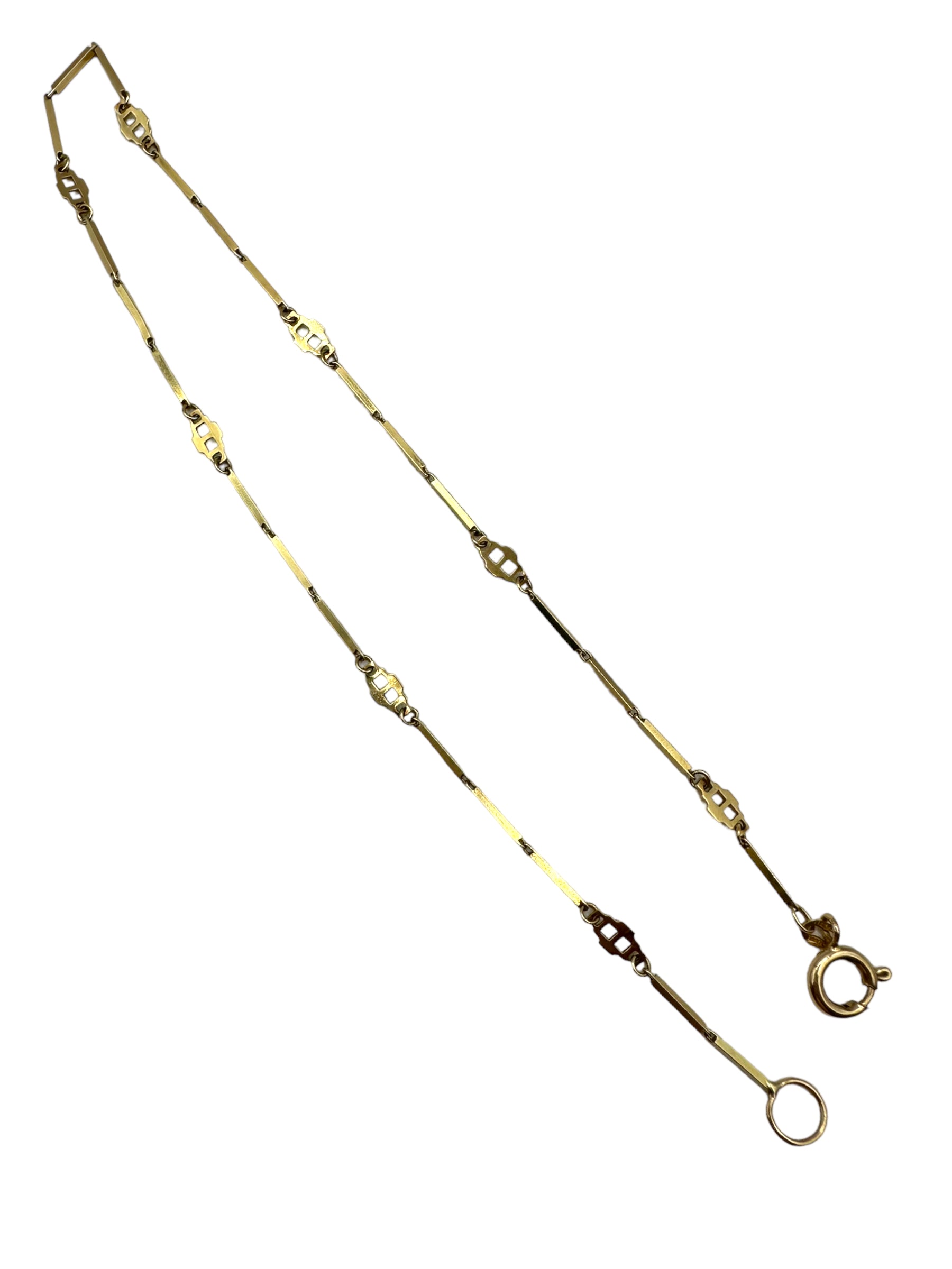 14k Fancy Bar Link Necklace