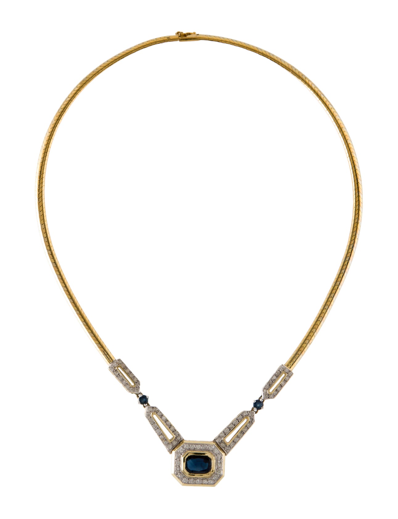 14k Sapphire Diamond Necklace