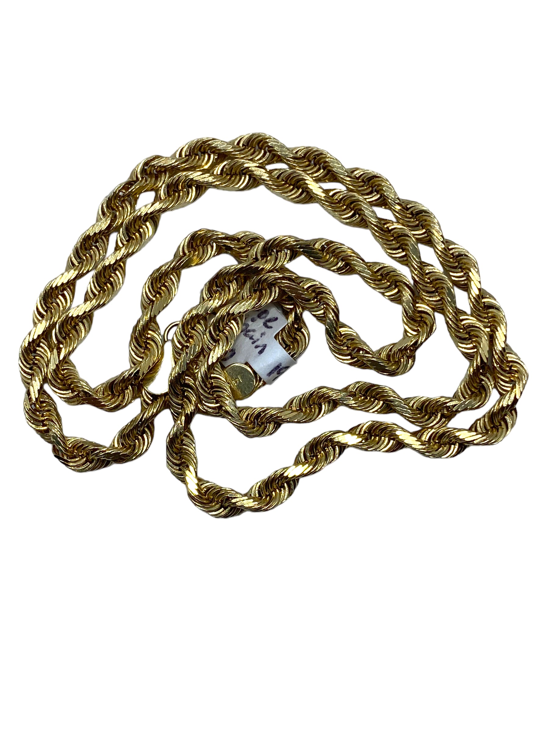 14k Solid Rope Chain Necklace