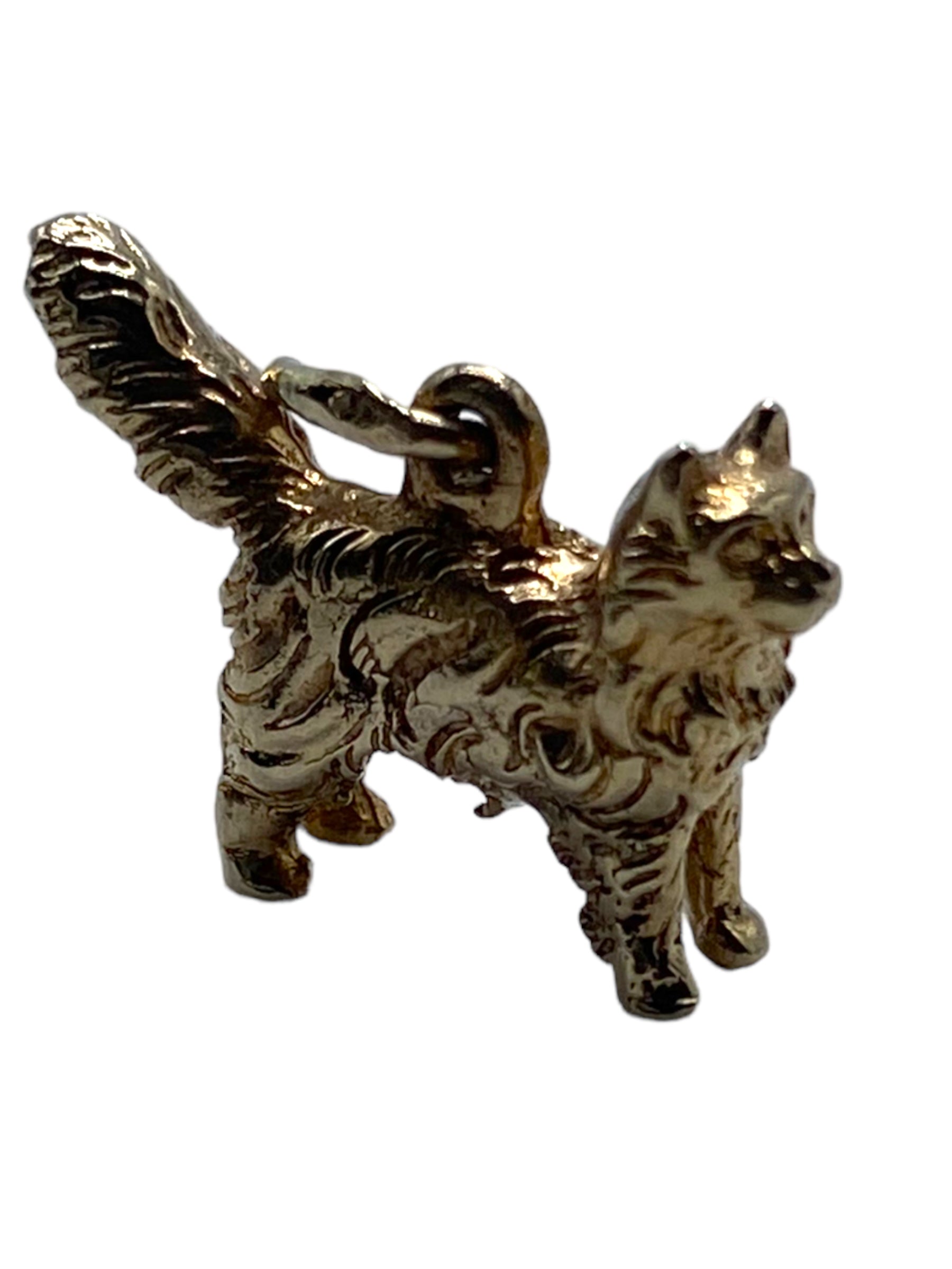 14k Yellow Gold Kitty Charm