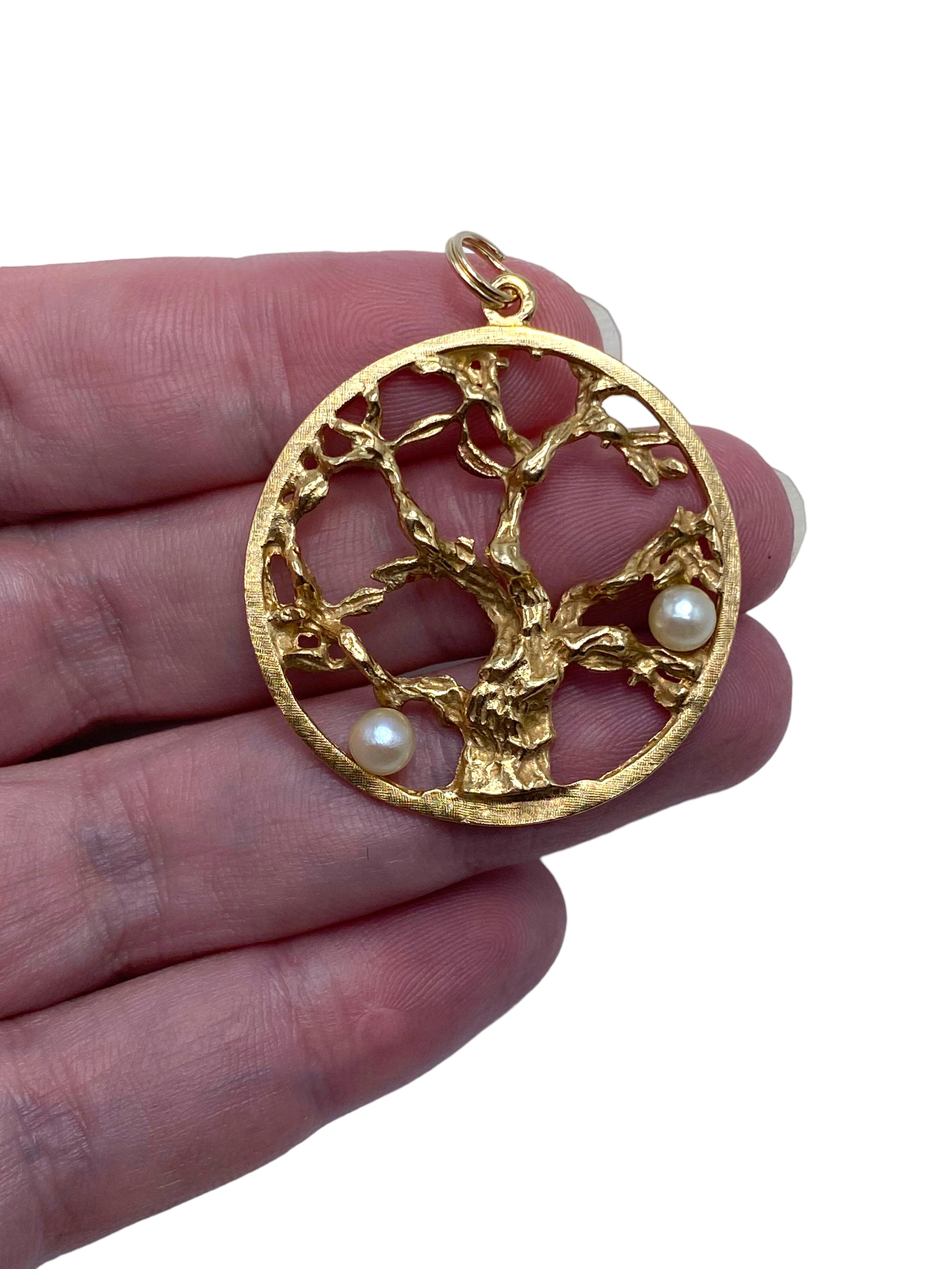 14k Pearl Tree of Life Pendant/ Charm