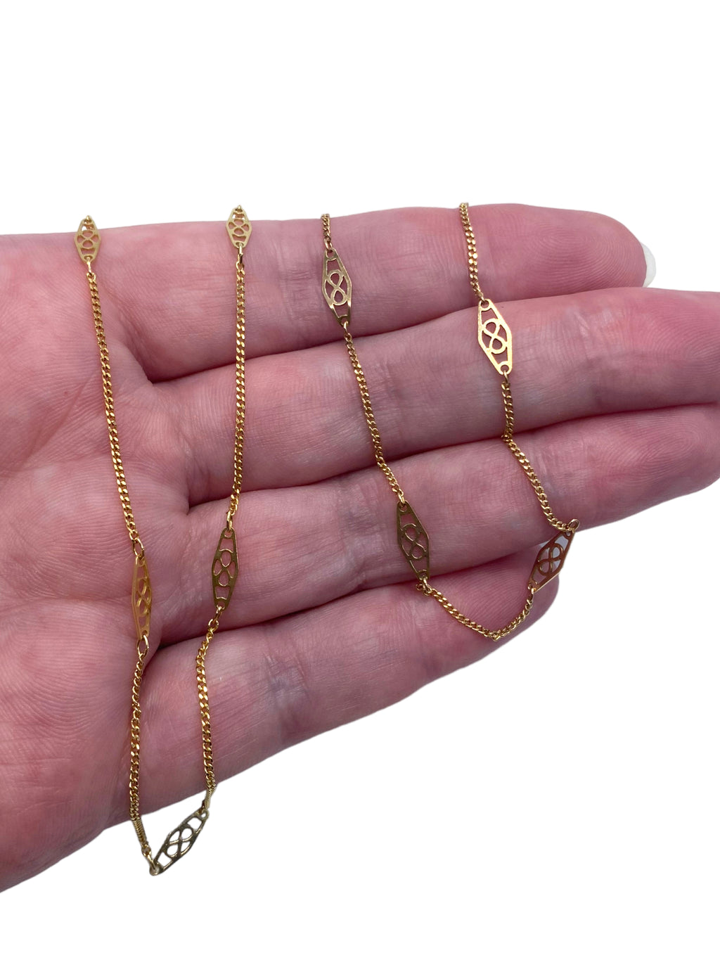 14k Fancy Link Necklace and Bracelet Set
