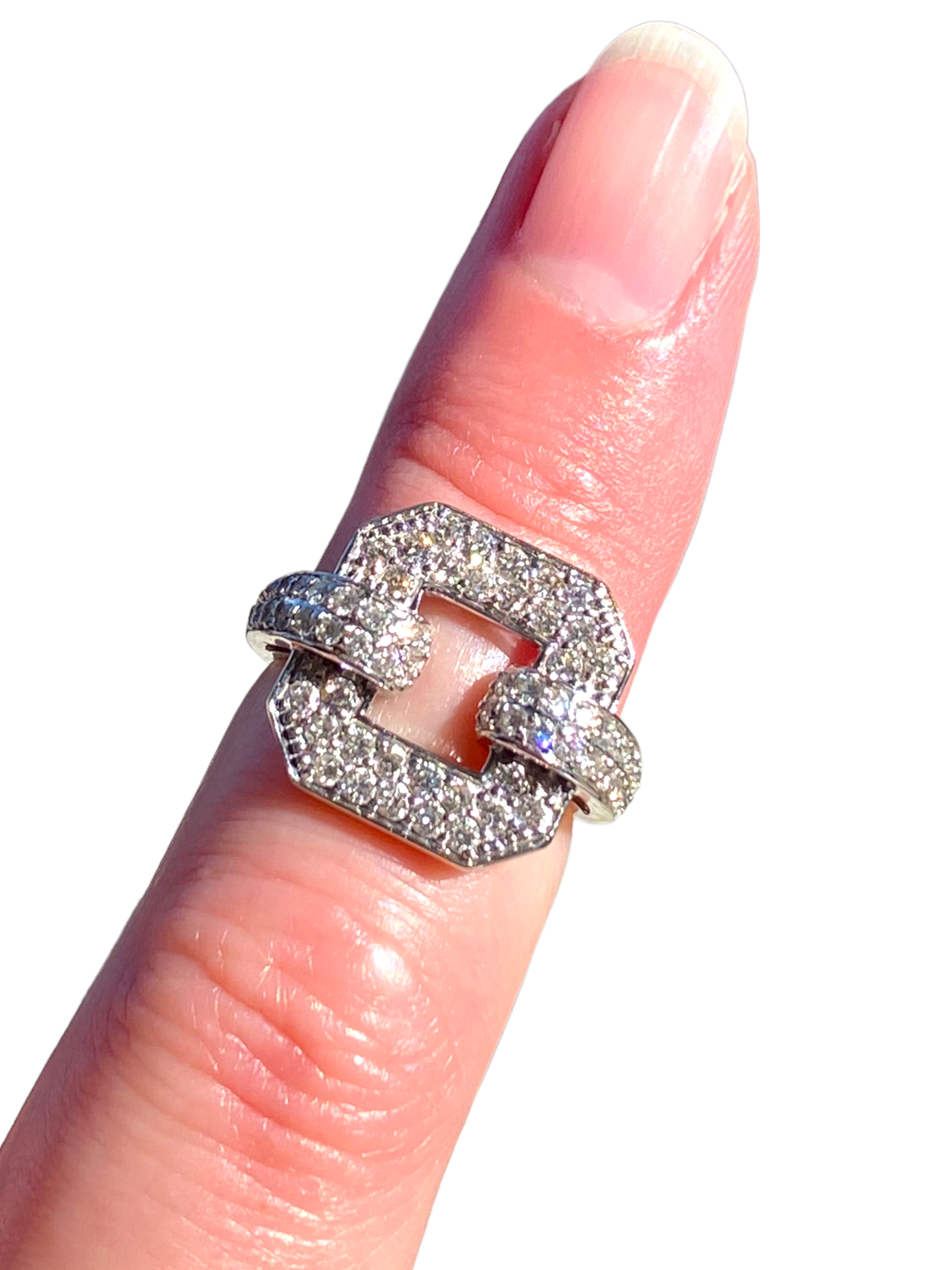 14k Diamond Buckle Ring