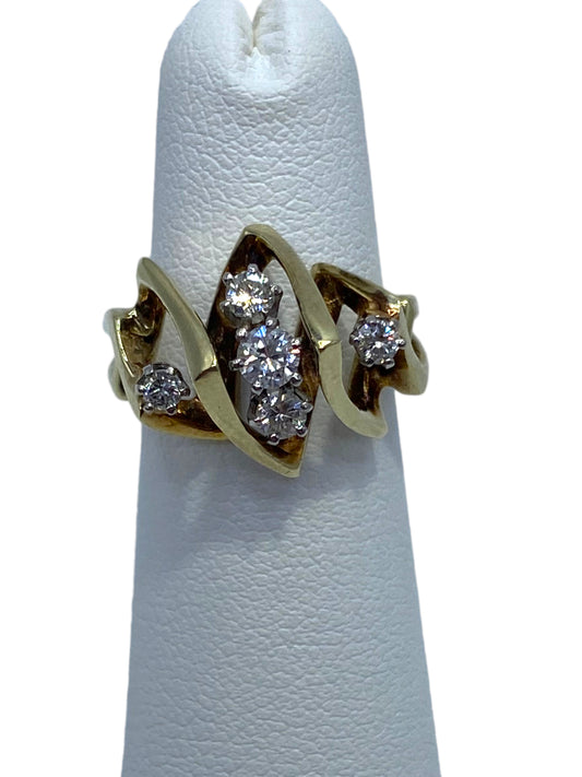 14k Craggy Diamond Ring
