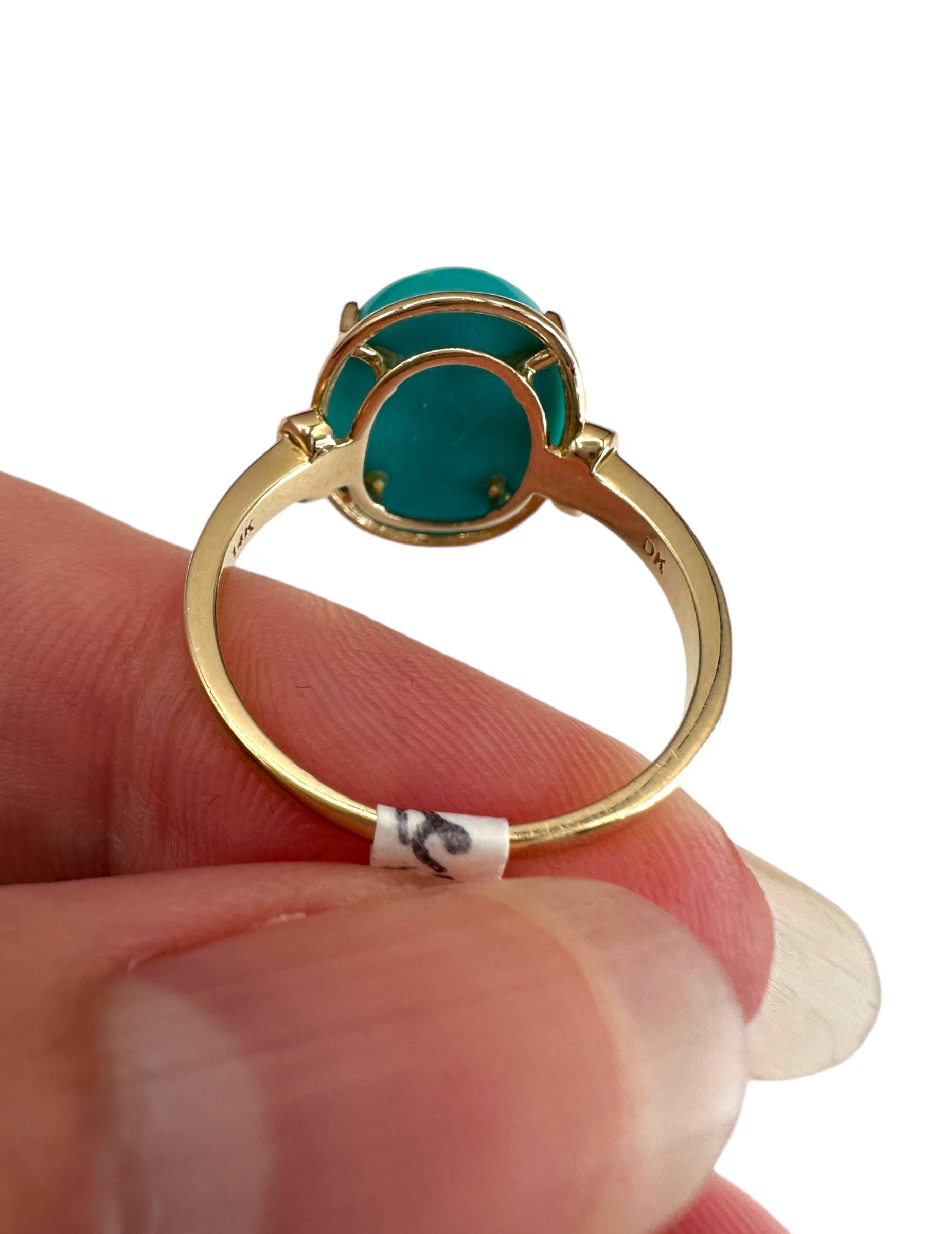 14k Turquoise Diamond Ring