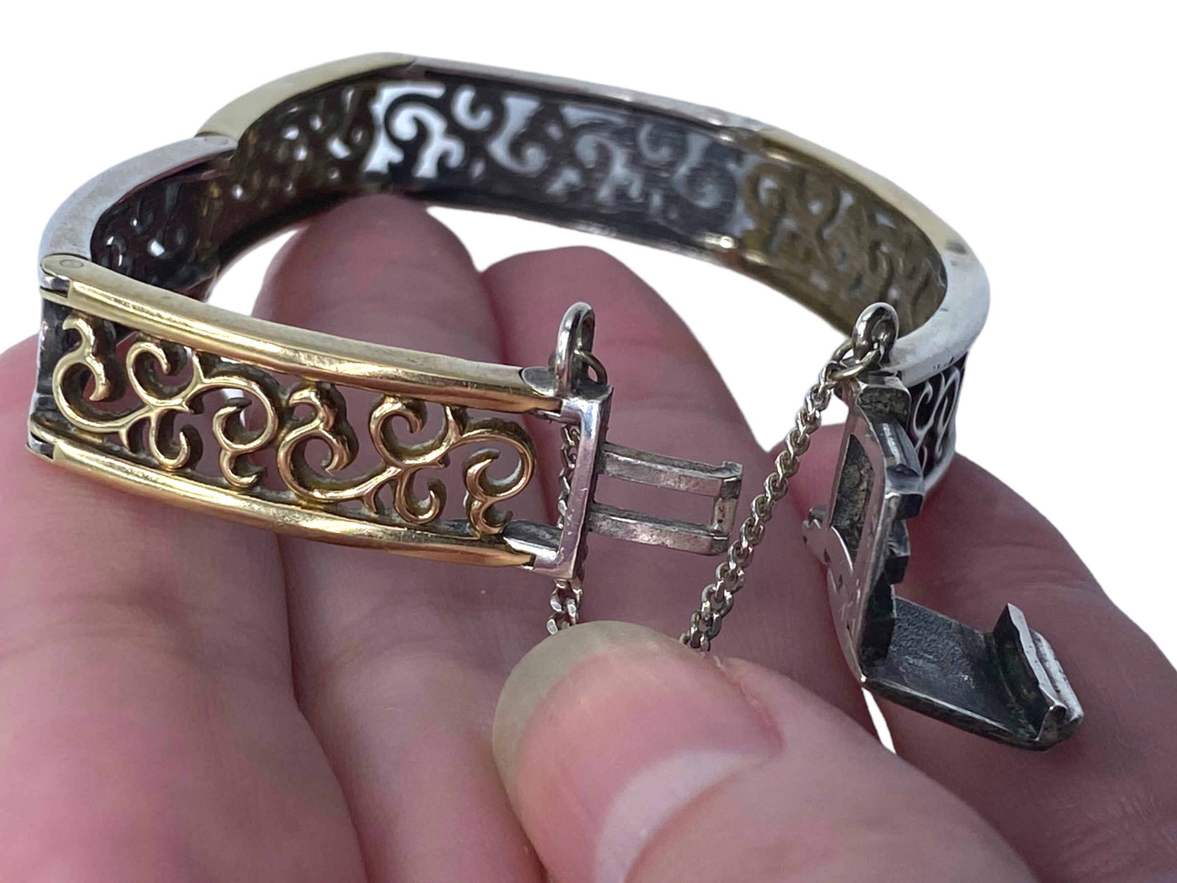 14k Silver Scroll Bracelet