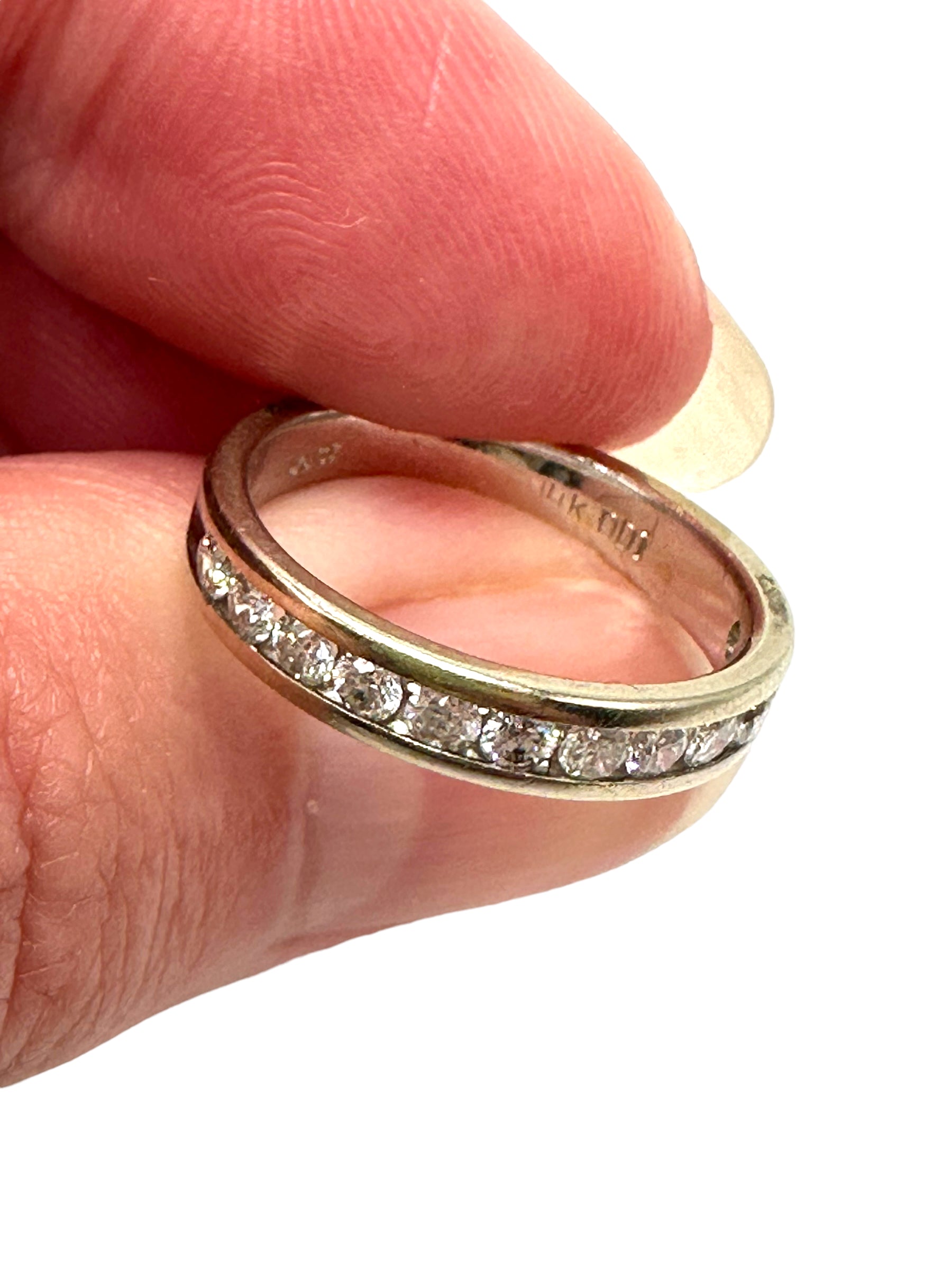 14k White Gold Diamond Stacker Band Ring