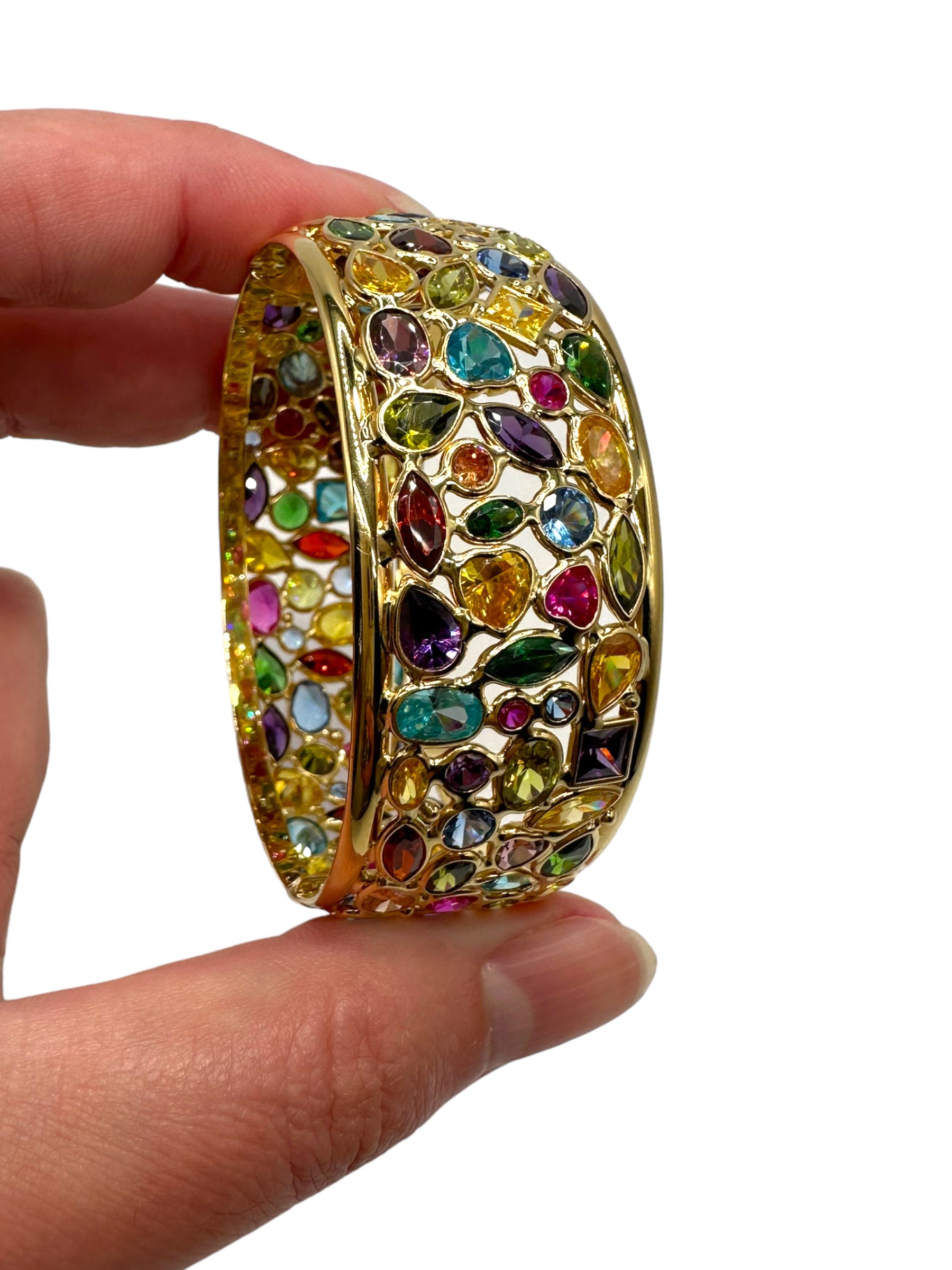18k Multistone Bangle Bracelet