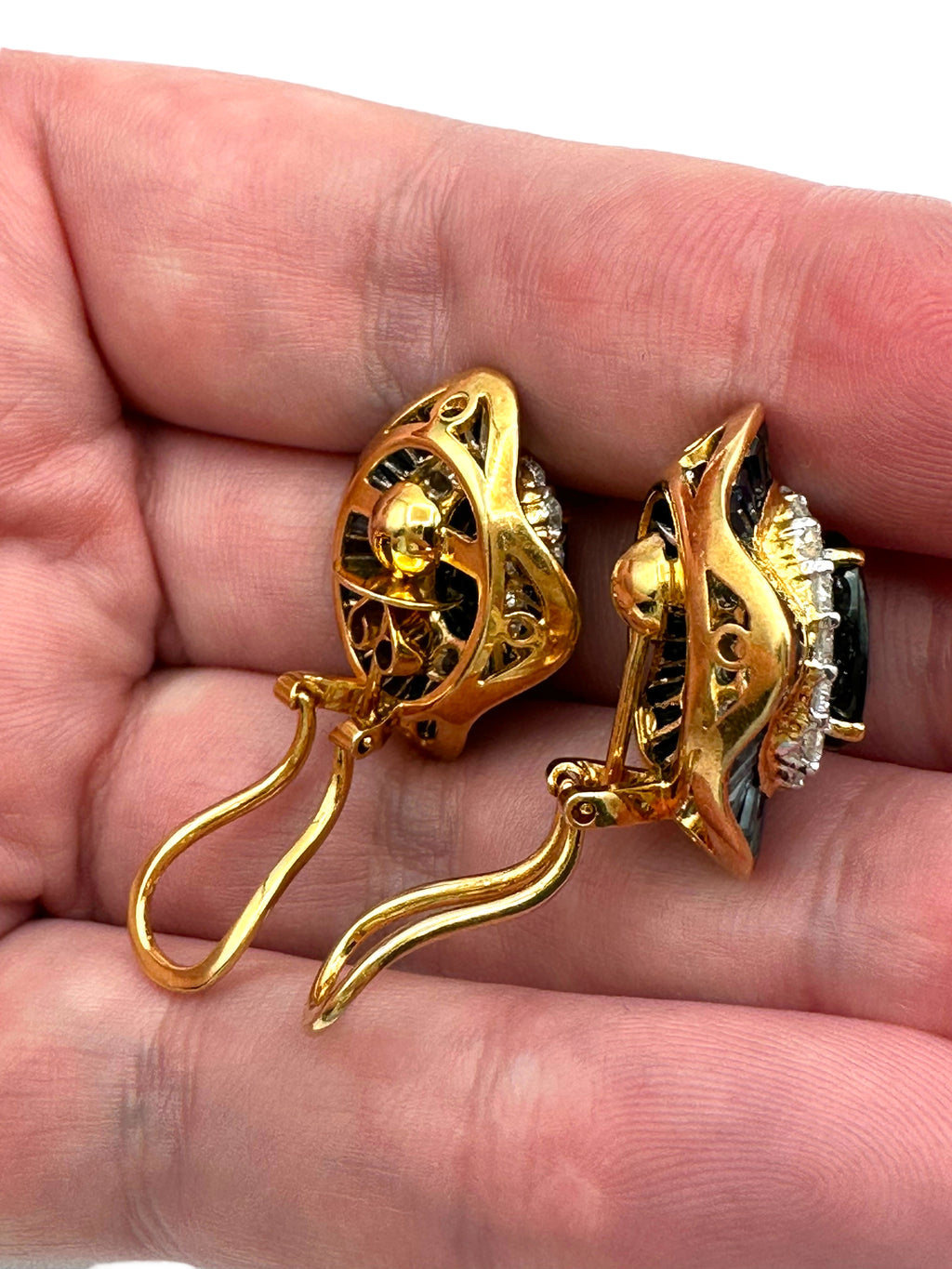 18k Sapphire Diamond Ballerina Earrings