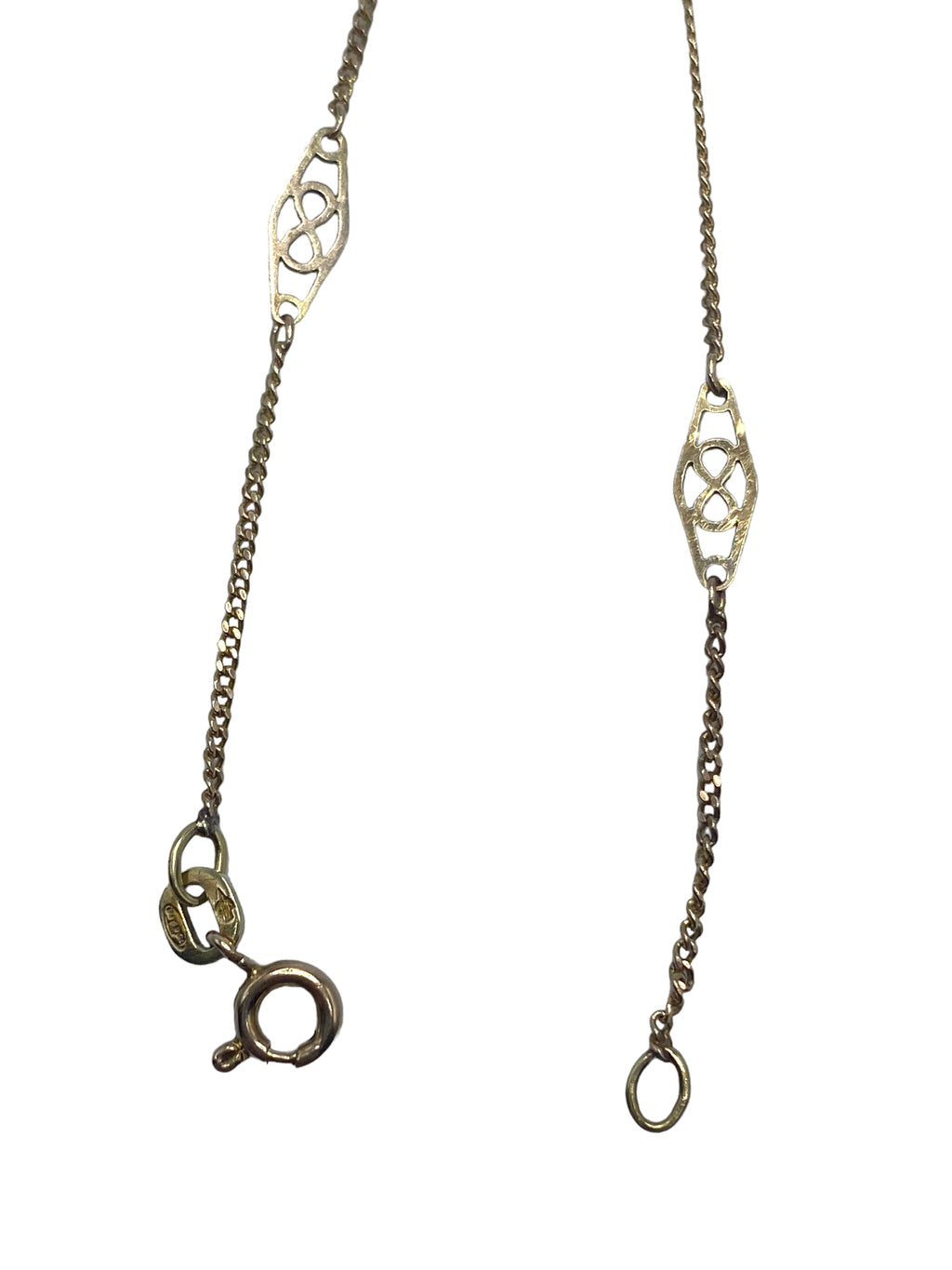 14k Fancy Link Necklace and Bracelet Set