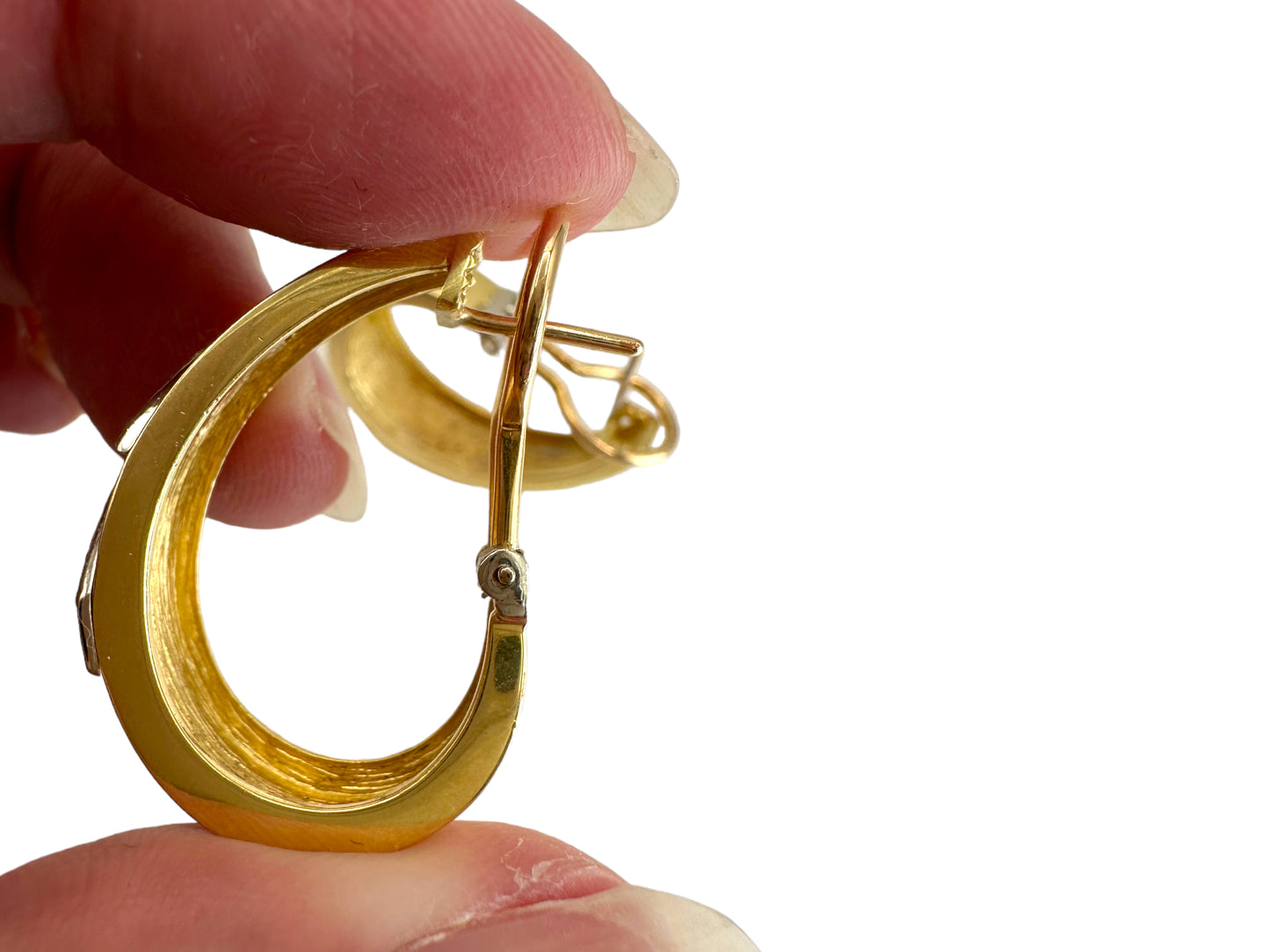 18k Diamond Lightning Bolt Hoop Earrings