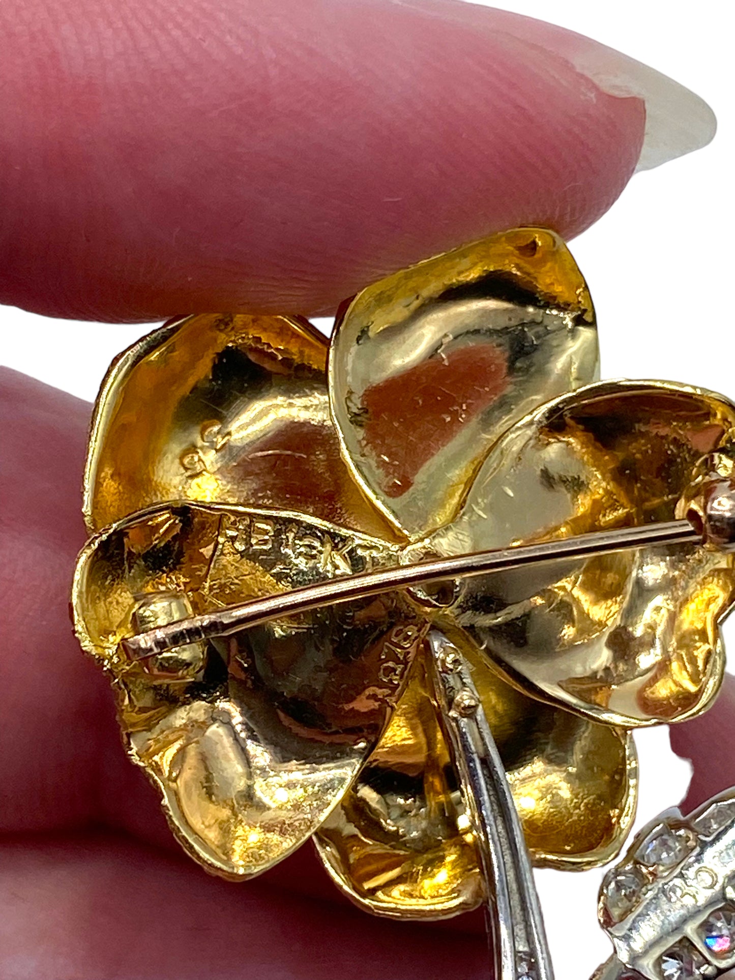 18k Hammerman Bros Flower Brooch