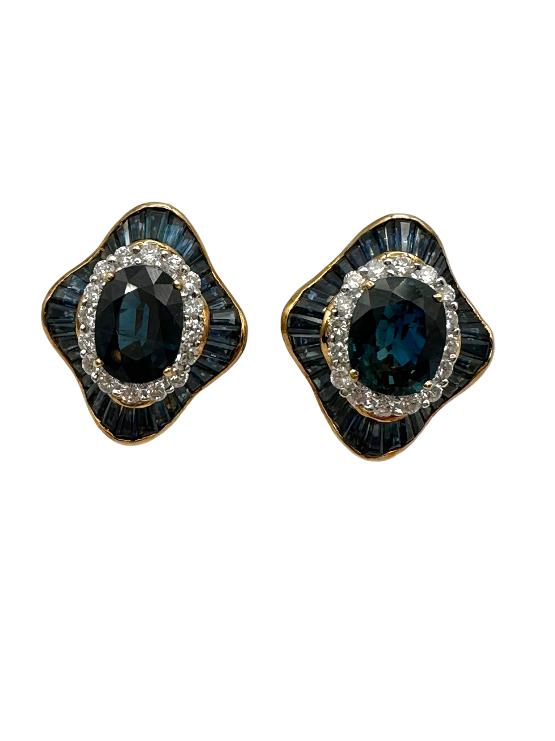18k Sapphire Diamond Ballerina Earrings