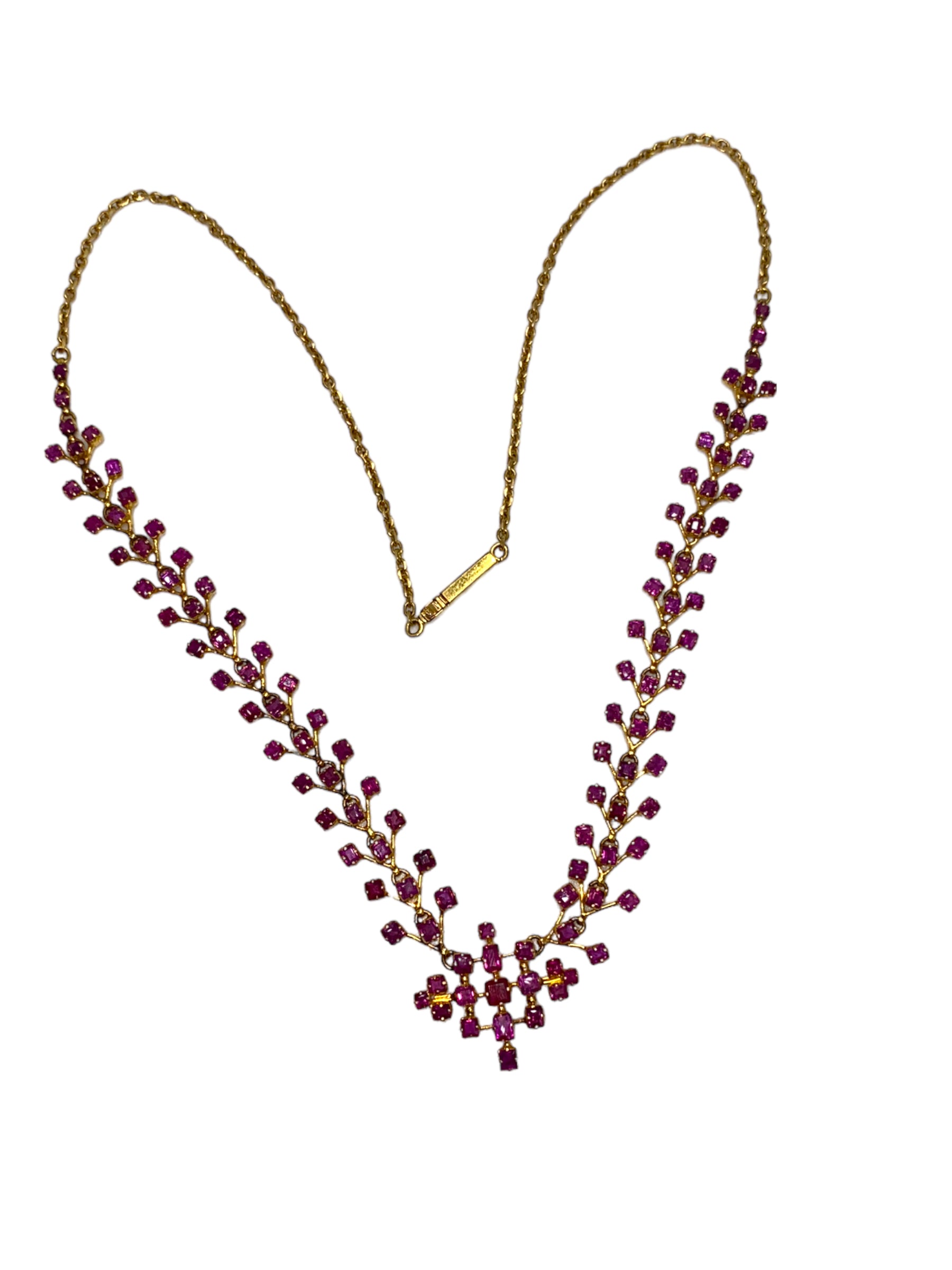 21k Ruby Geometric Necklace