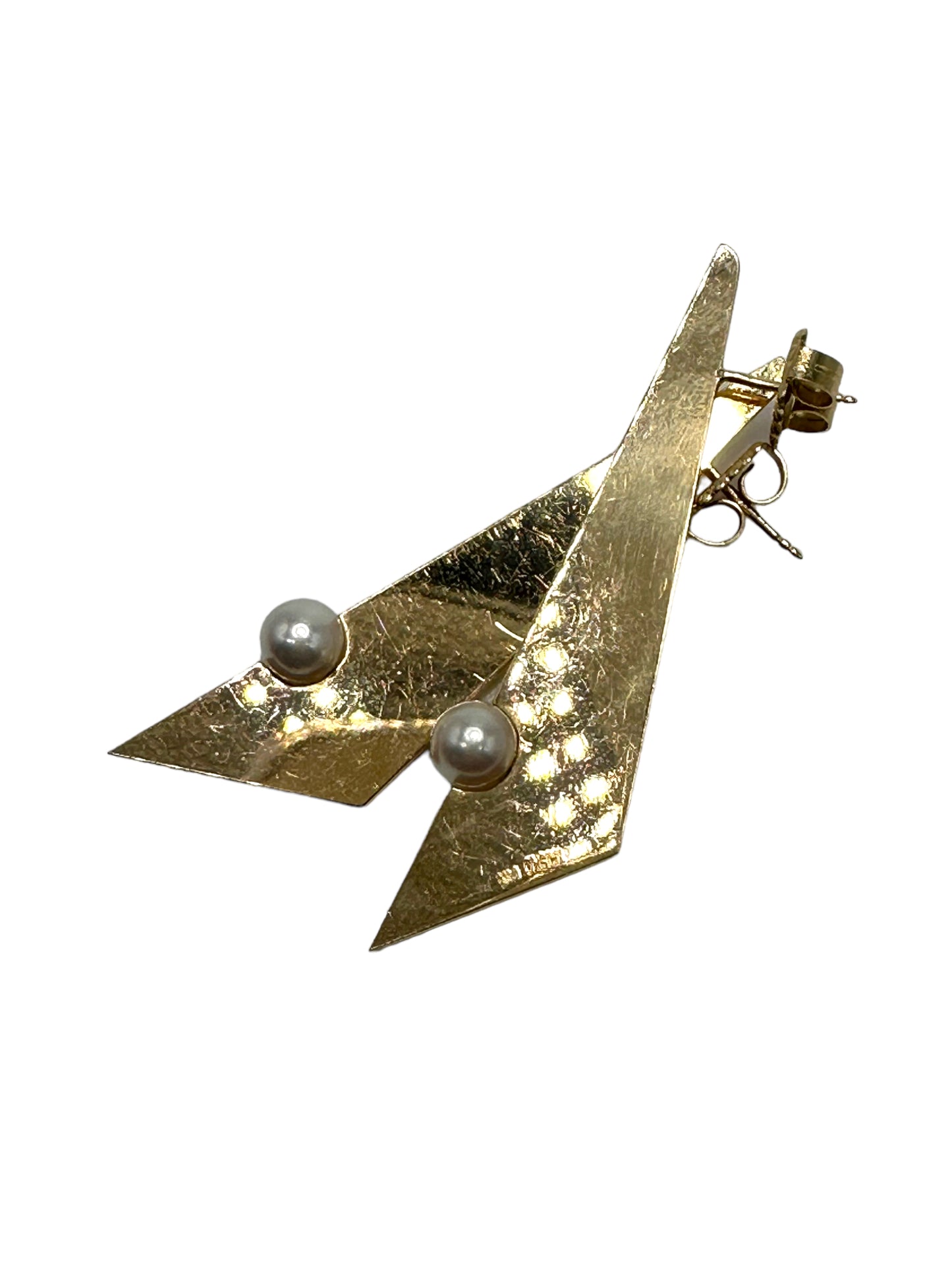 14k Robert Trisko Pearl Earrings