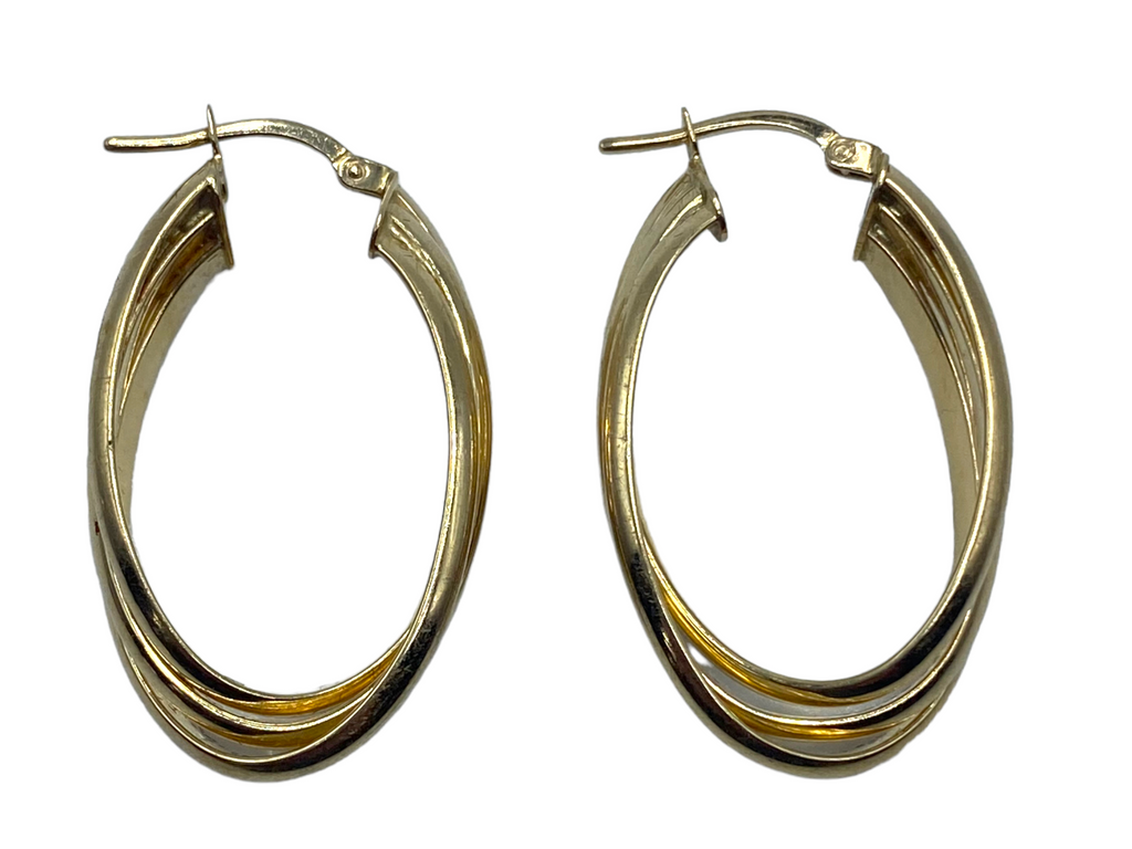 14k Oval Hoop Earrings