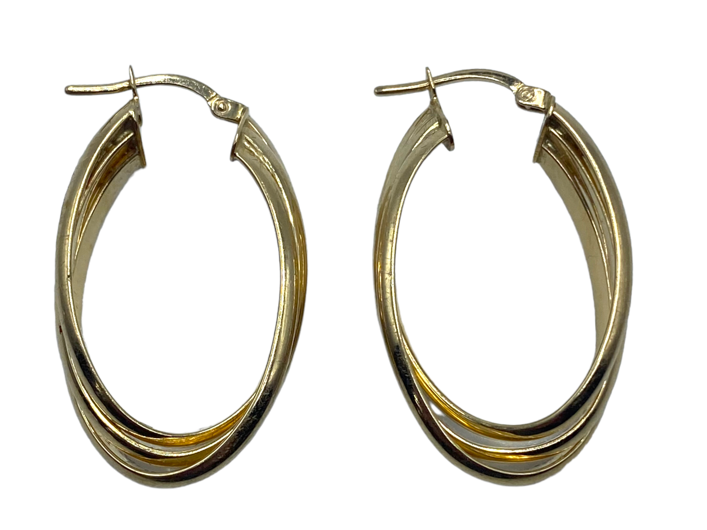 14k Oval Hoop Earrings
