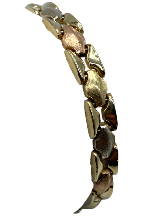 14k Tri-tone Chunky Link Bracelet