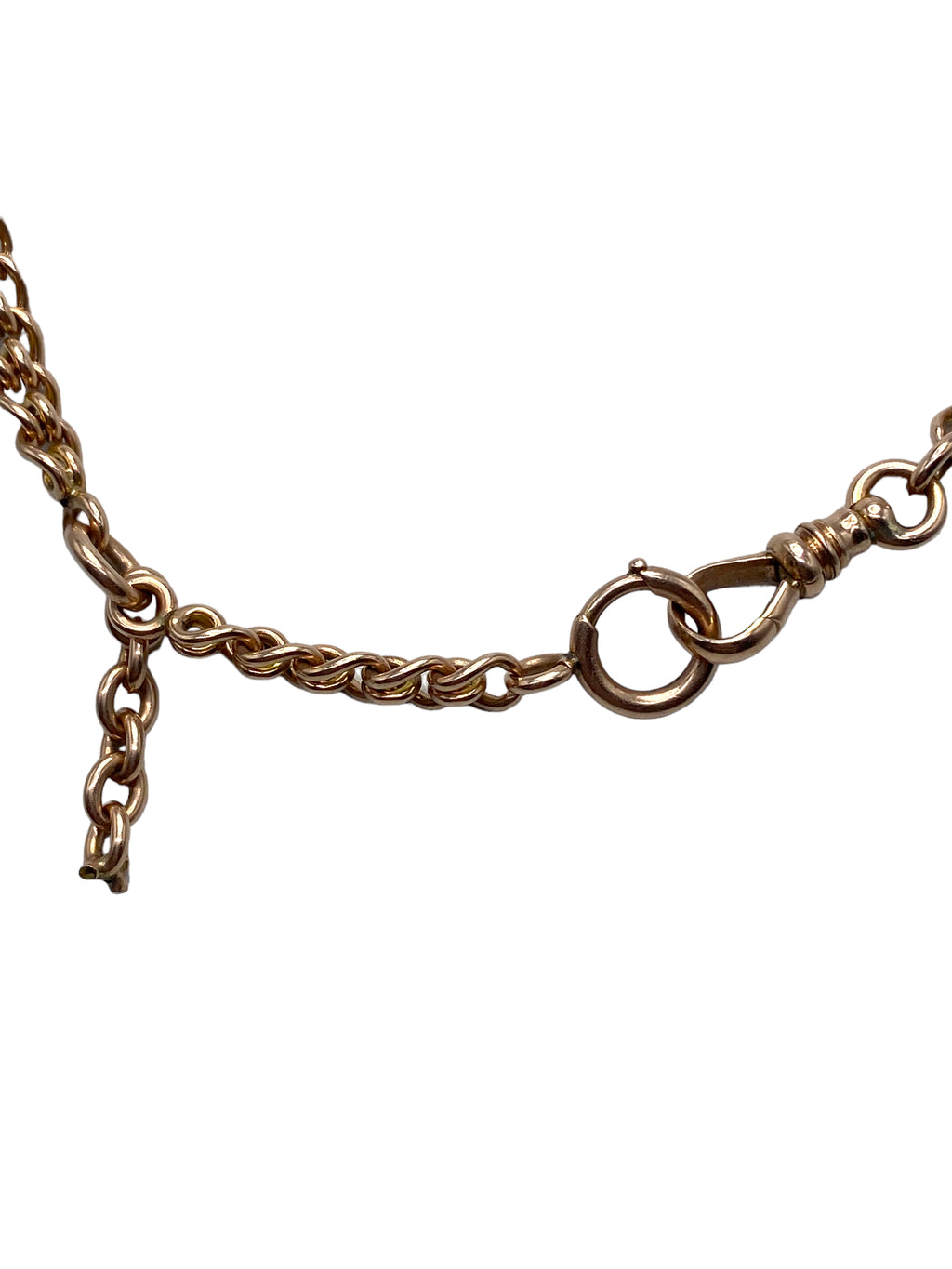 14k Rosy Gold Spring Link Watch Chain