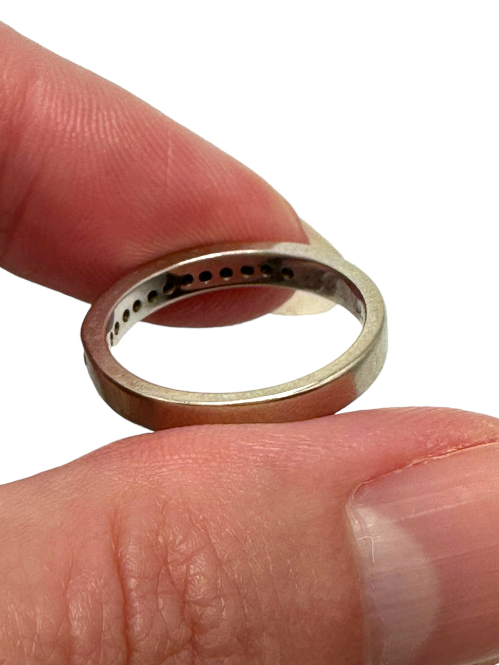 14k White Gold Diamond Stacker Band Ring