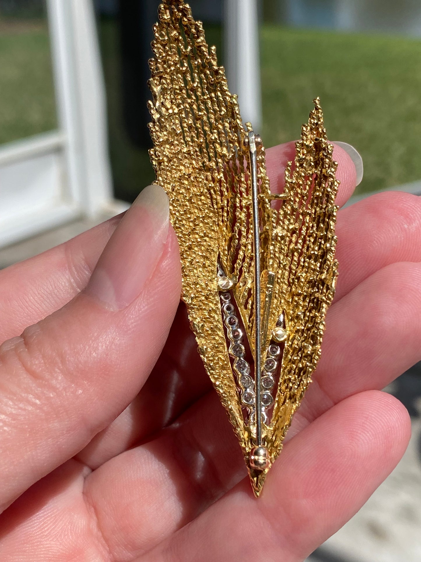 18k Platinum Diamond Hammerman Bros Brooch