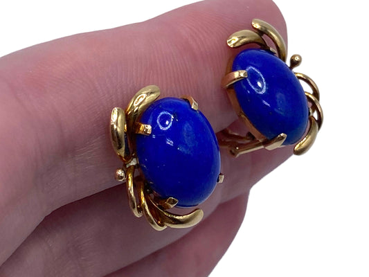14k Lapis Earclips