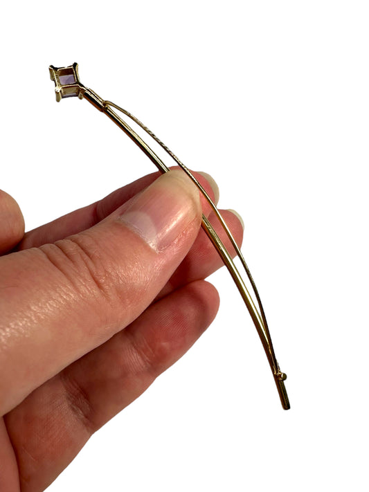 14k Amethyst Diamond Pin