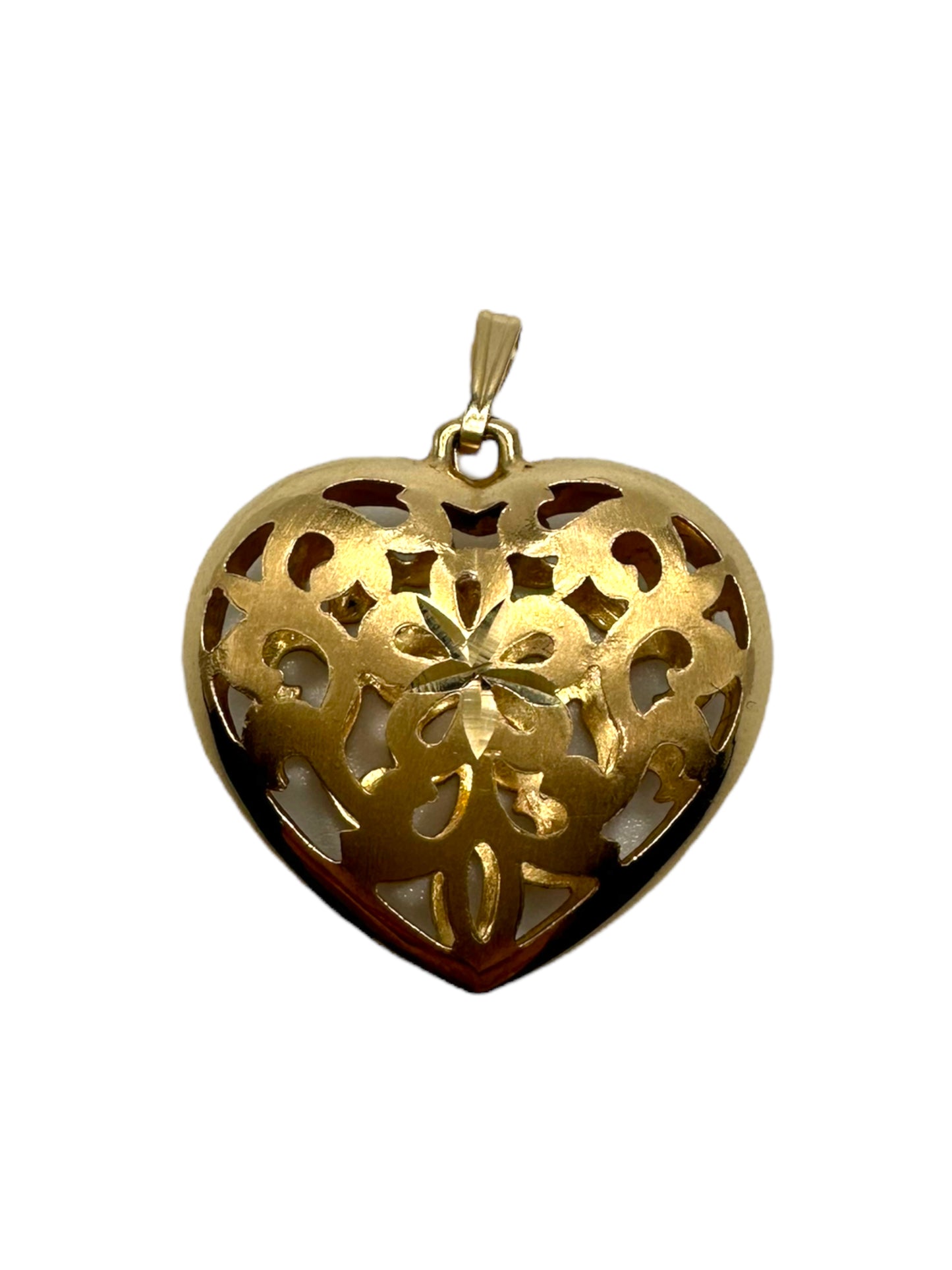 14k Pierced Puffy Heart Pendant