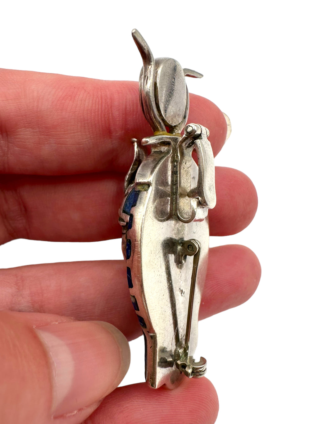 Sterling Silver Lapis Egyptian Pendant/Pin