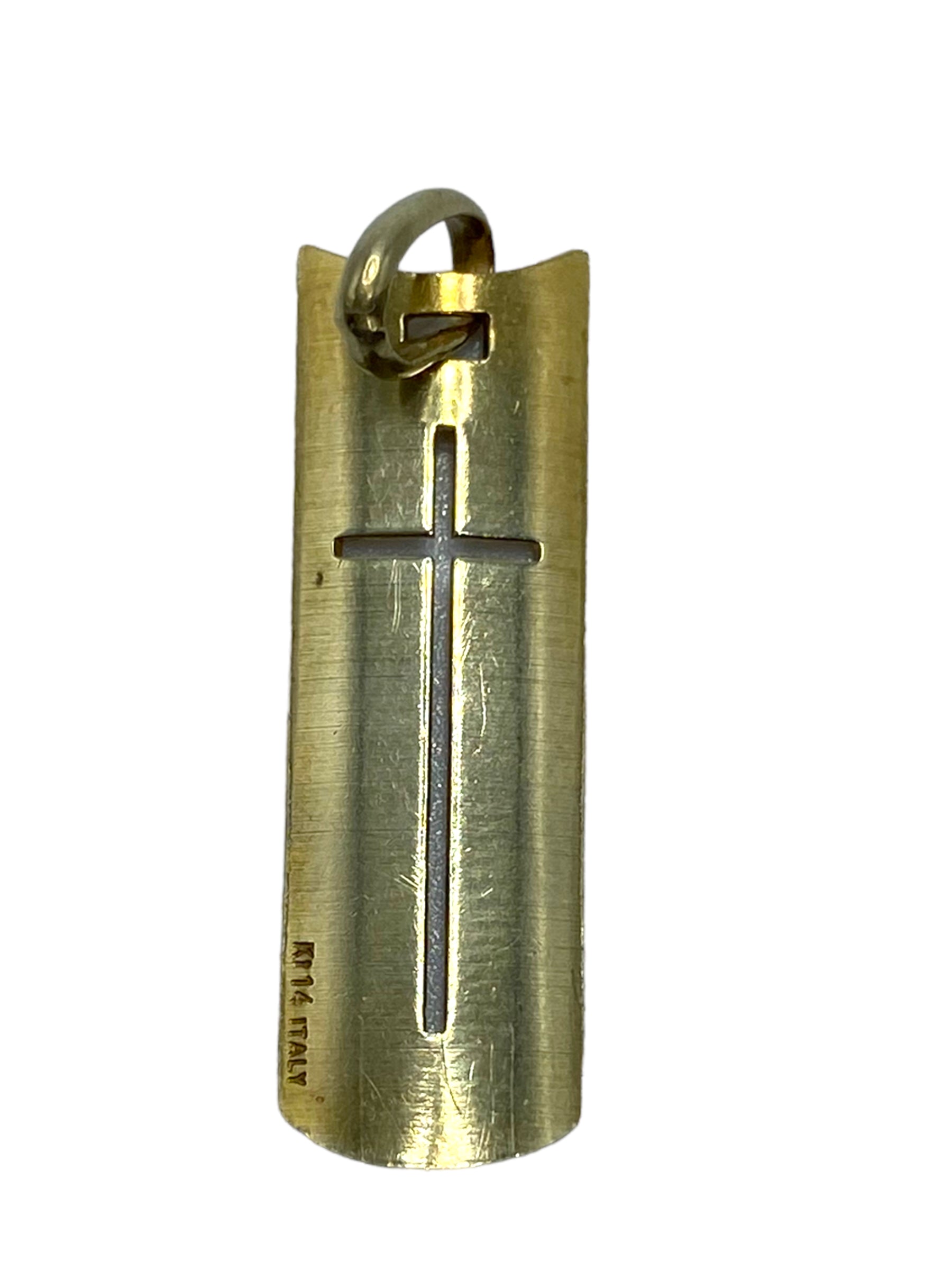 14k Cross Shield Pendant
