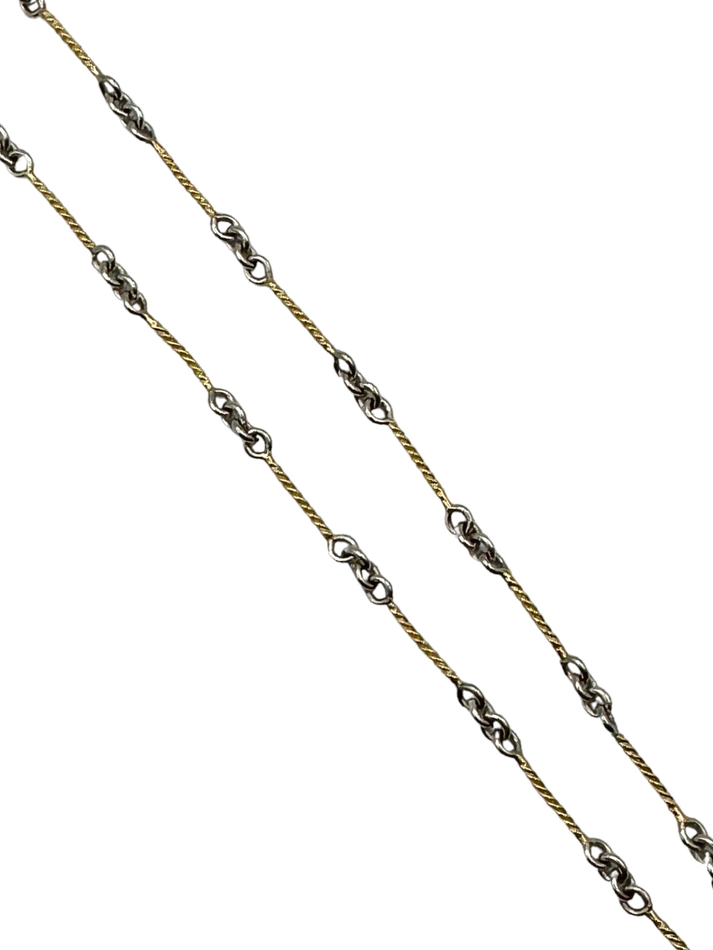 14k Two Tone Dog Bone Link Necklace